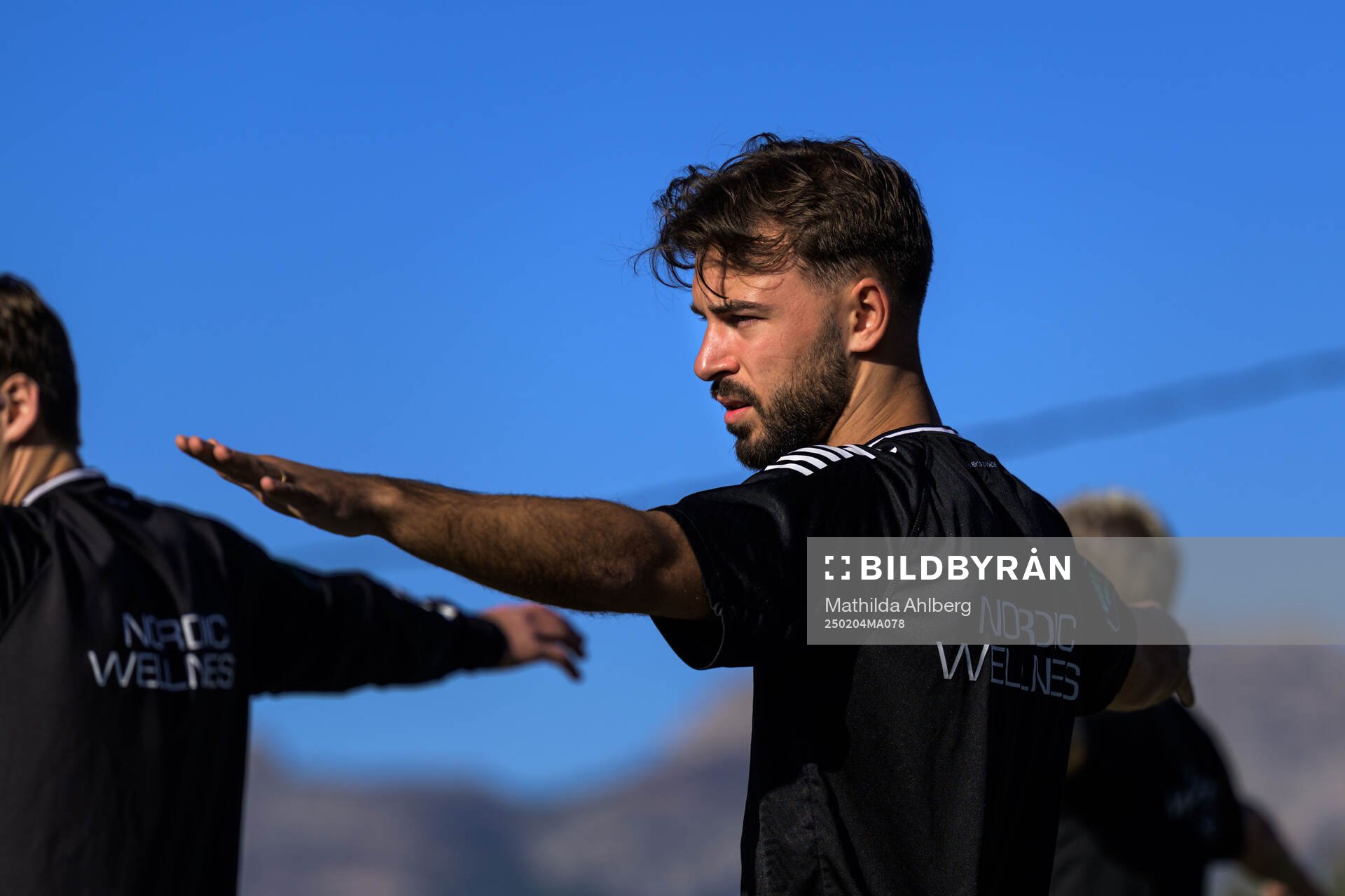 GAIS Edvin Becirovic under ett yogapass med GAIS den 4 februari 2025 i Albir. 