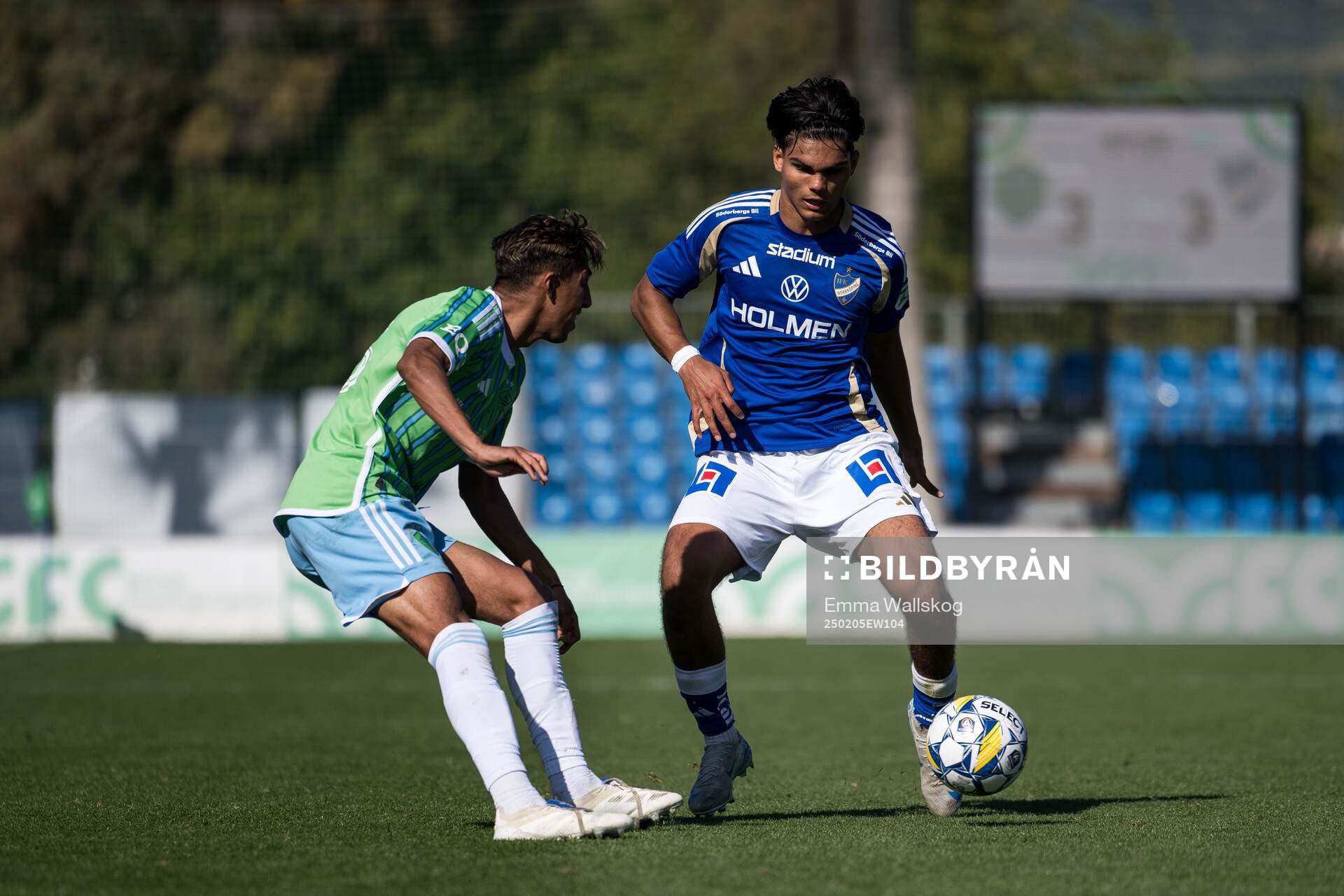 Danny Leyva of Seattle Sounders FC and Noel Sernelius of IFK Norrköping during the friendly football match between IFK Norrköping and Seattle Sounders FC on February 5, 2025 in Marbella.