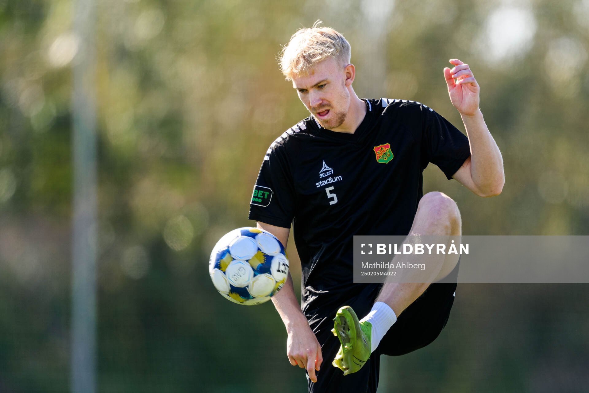 GAIS Robin Wendin Thomasson under en fotbollsträning med GAIS den 5 februari 2025 i Albir. 