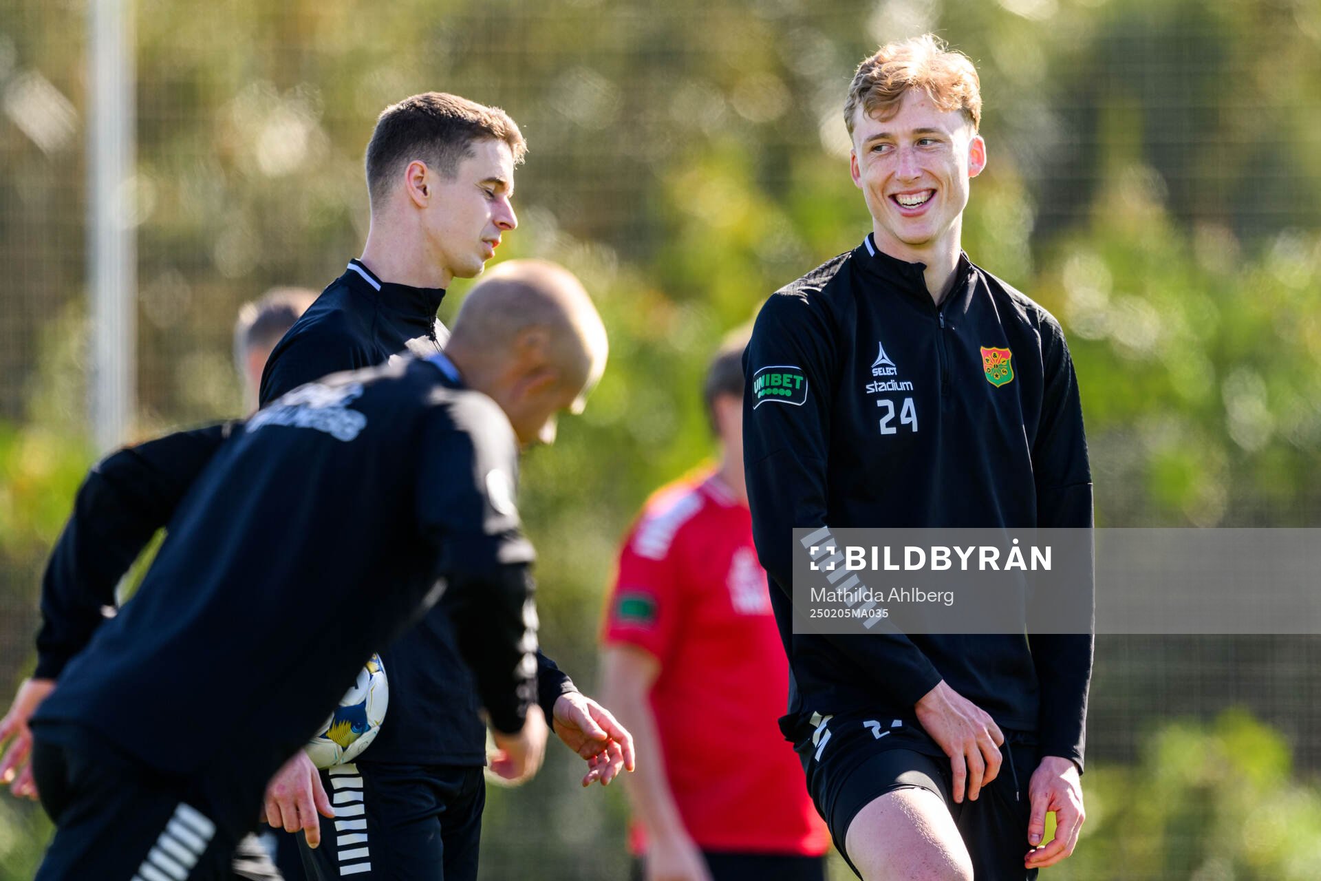 GAIS Filip Beckman under en fotbollsträning med GAIS den 5 februari 2025 i Albir. 