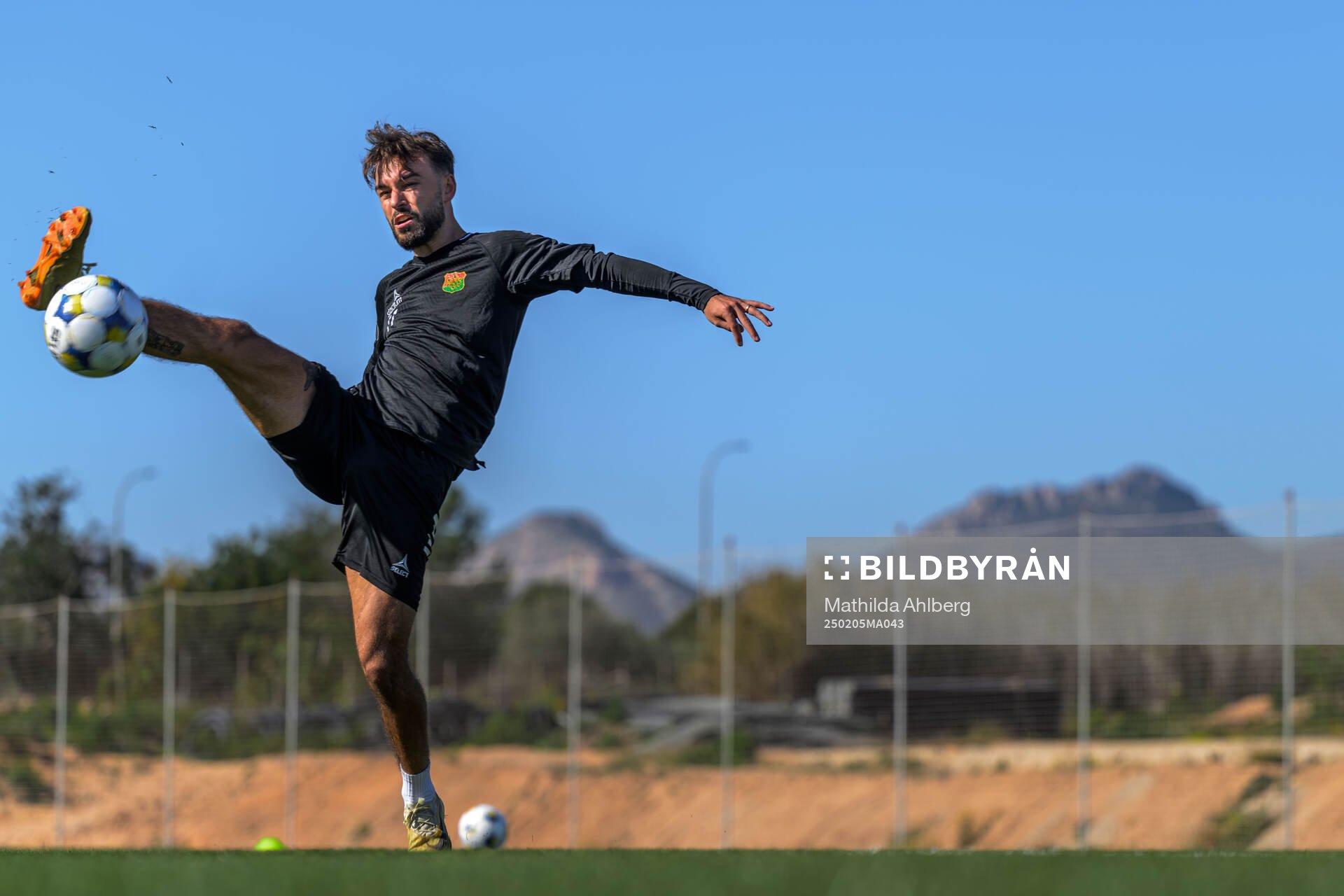 GAIS Edvin Becirovic under en fotbollsträning med GAIS den 5 februari 2025 i Albir. 