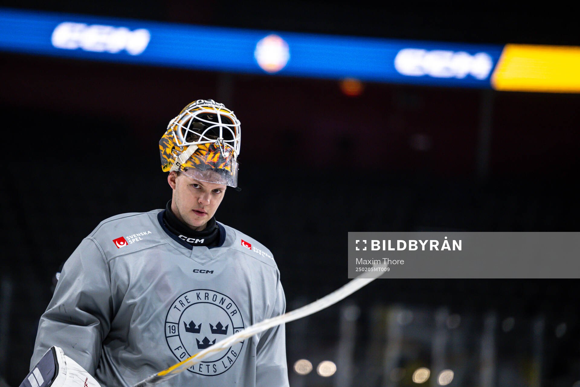 Goaltender Linus Söderström of the Swedish national ice