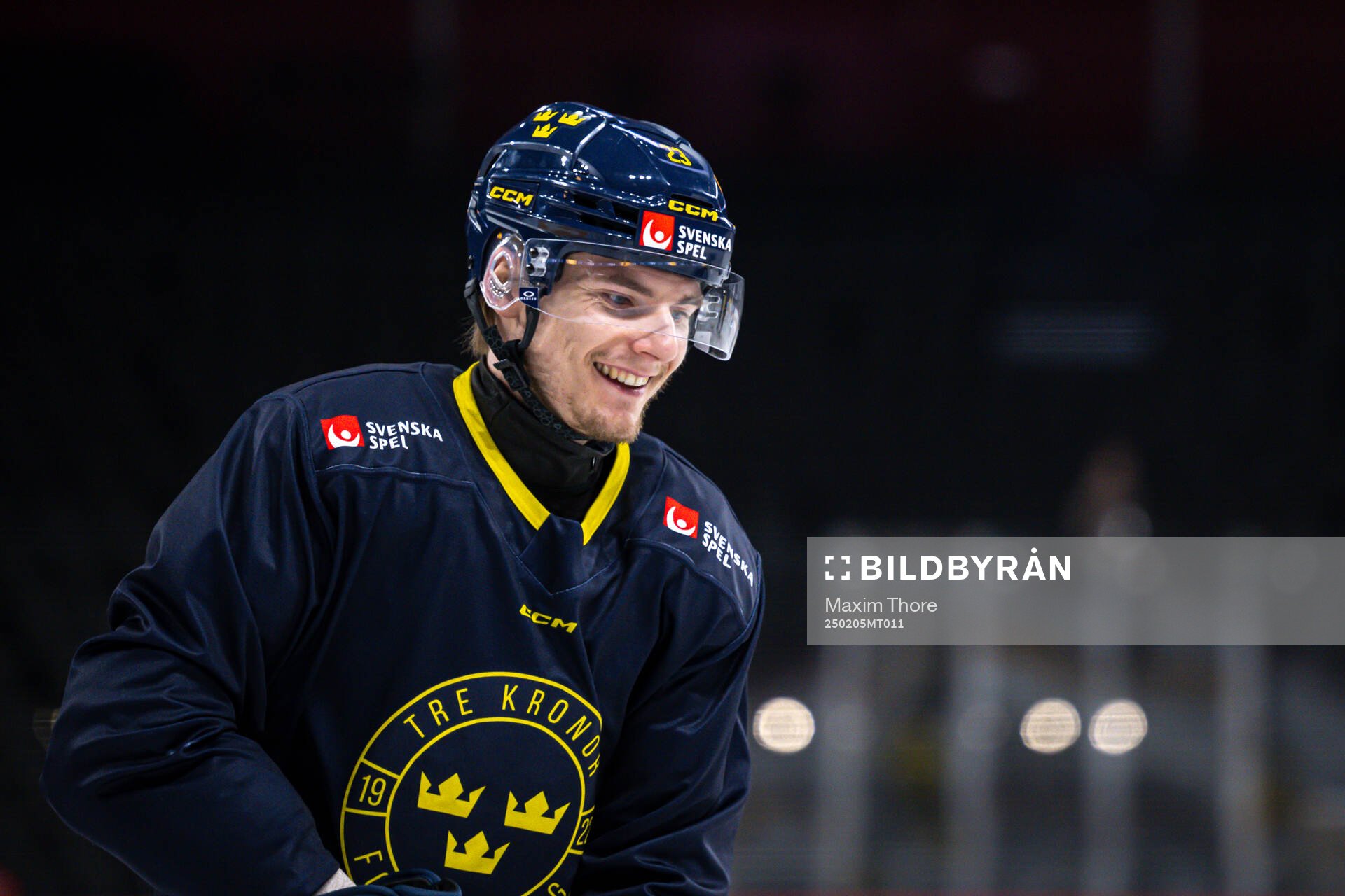 Lias Andersson of the Swedish national ice hockey team at a