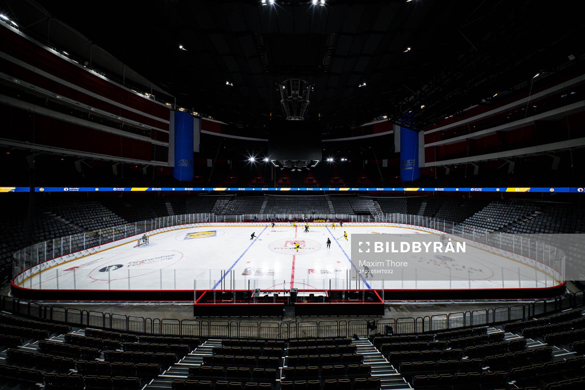 General interior view of Avicii Arena at a practice session