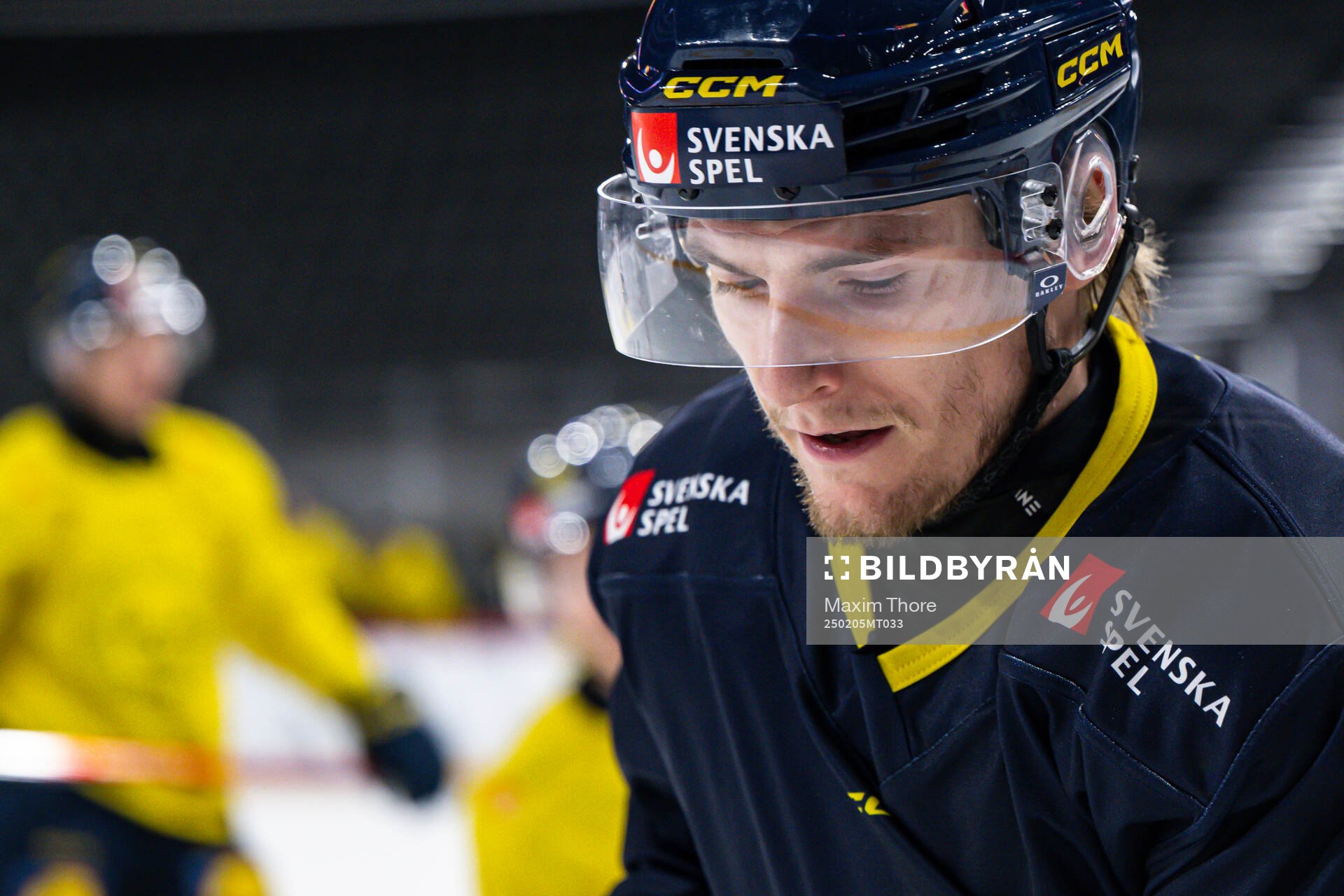 Lias Andersson of the Swedish national ice hockey team at a