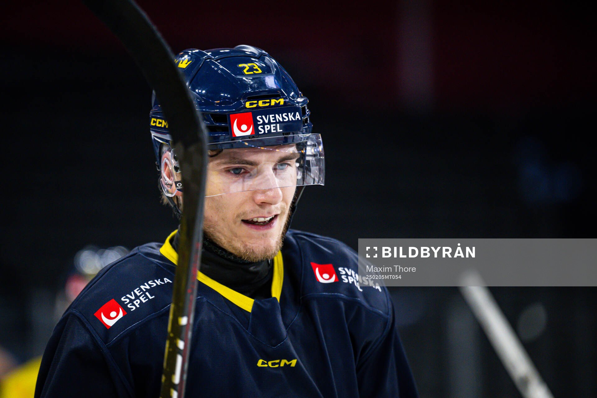 Lias Andersson of the Swedish national ice hockey team at a