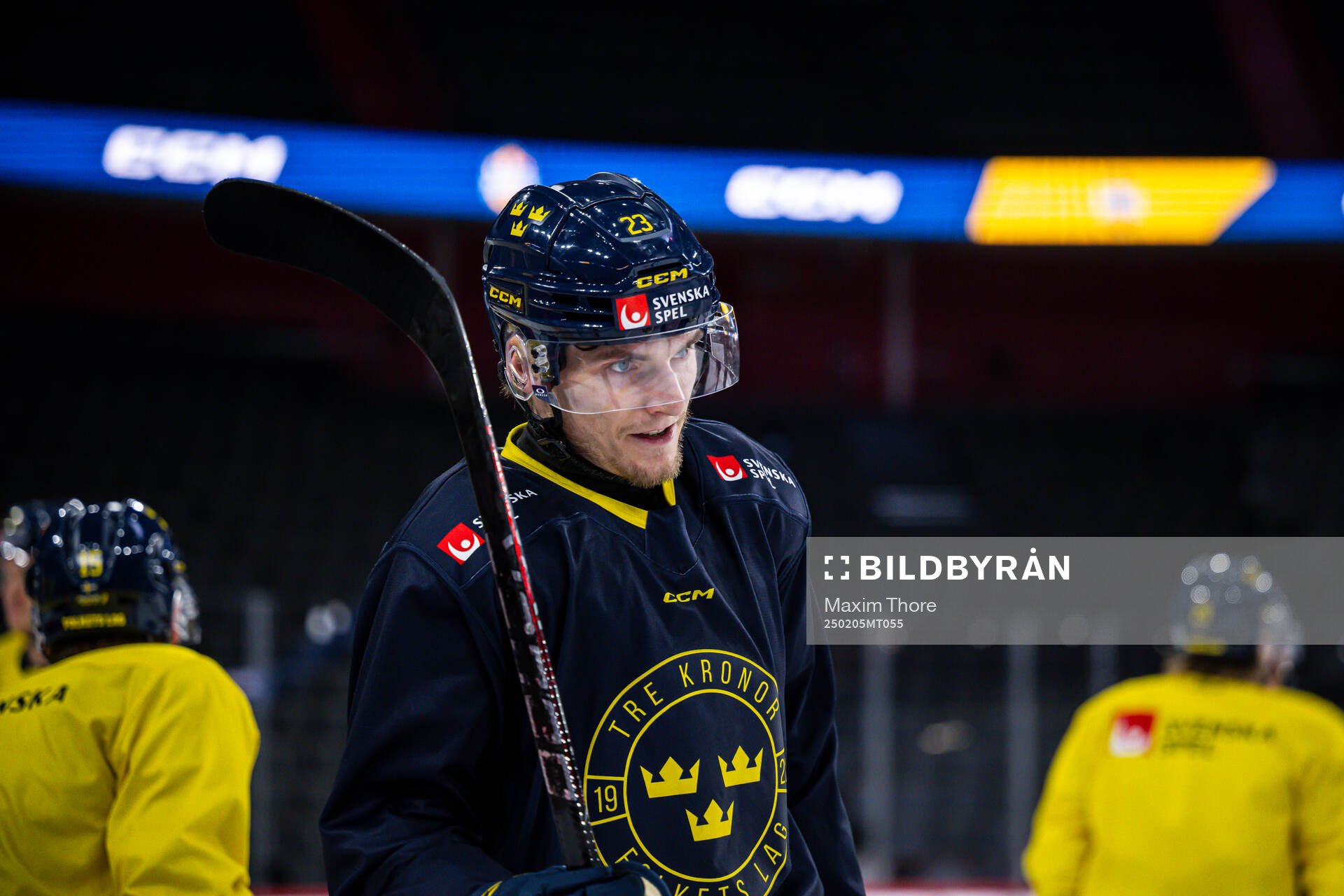 Lias Andersson of the Swedish national ice hockey team at a