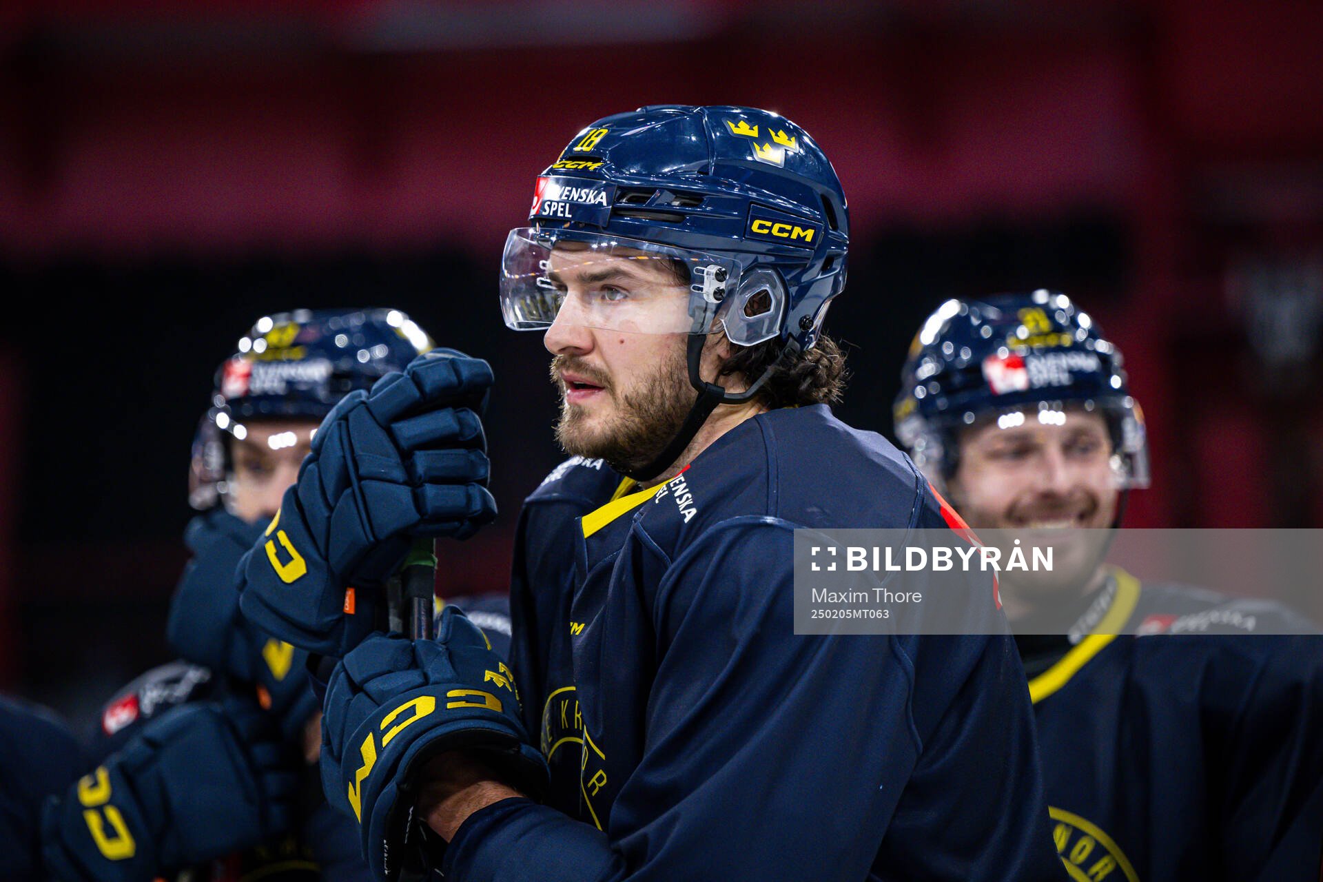 Dennis Everberg of the Swedish national ice hockey team at