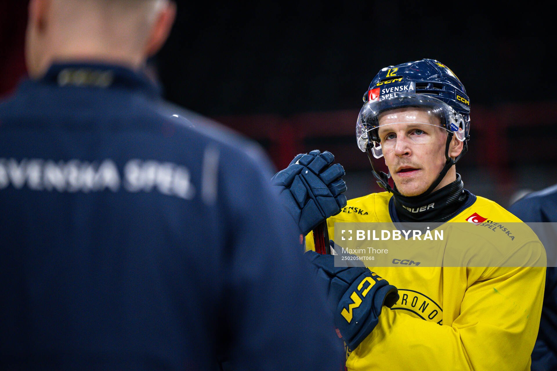 Max Friberg of the Swedish national ice hockey team at a