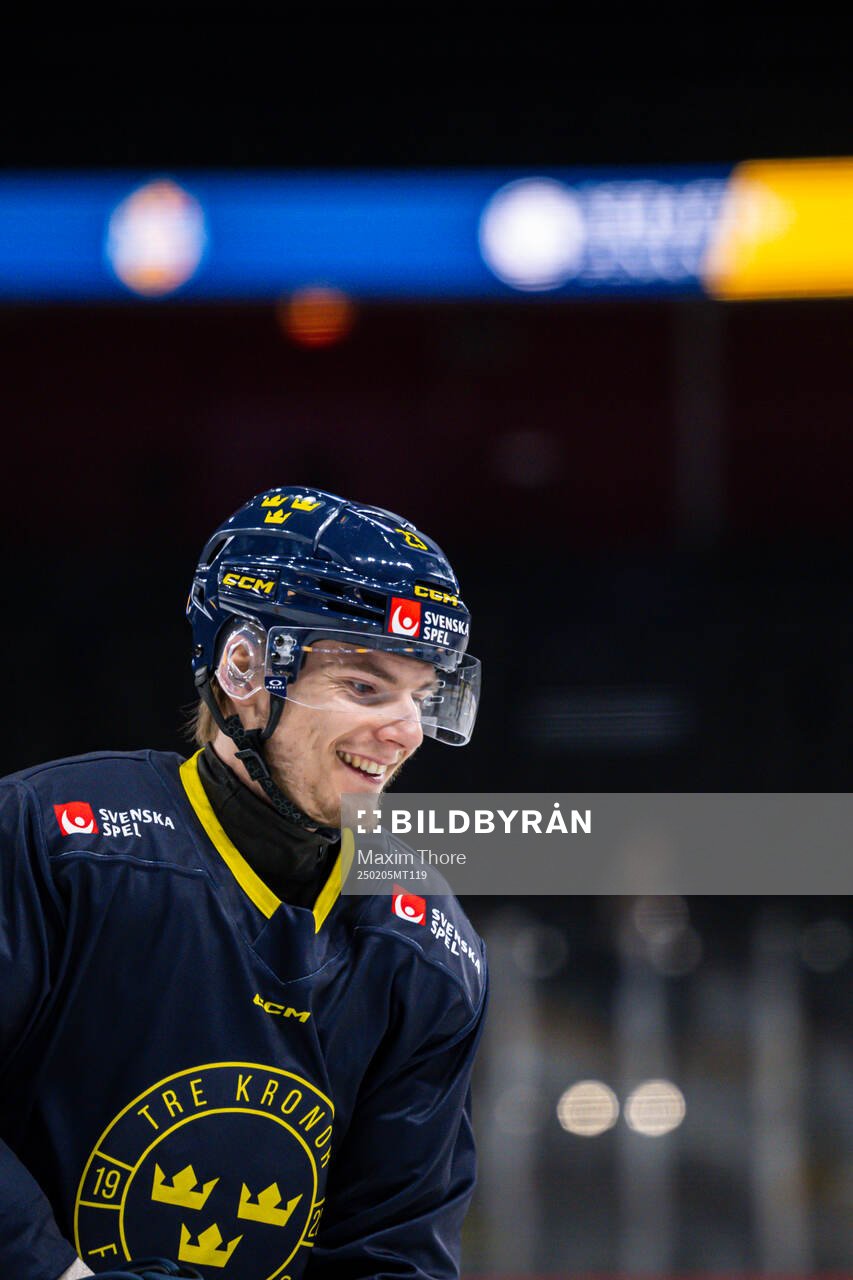 Lias Andersson of the Swedish national ice hockey team at a