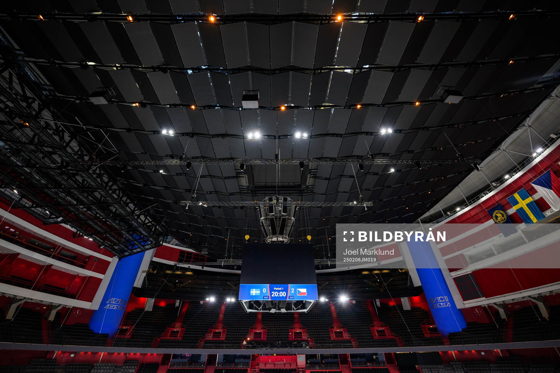 A new retractable inner roof of Avicii Arena seen