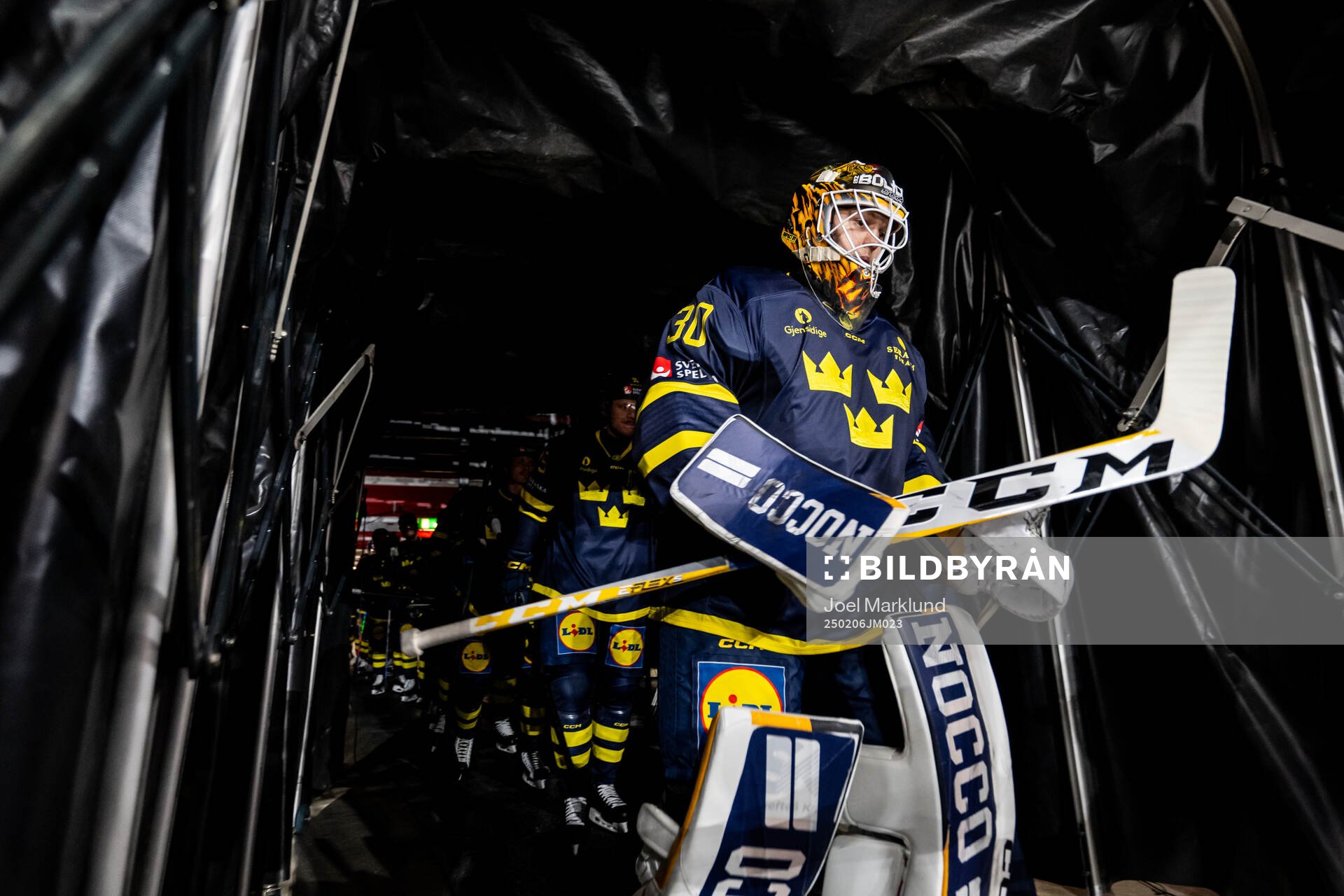 Goaltender Linus Söderström of Sweden