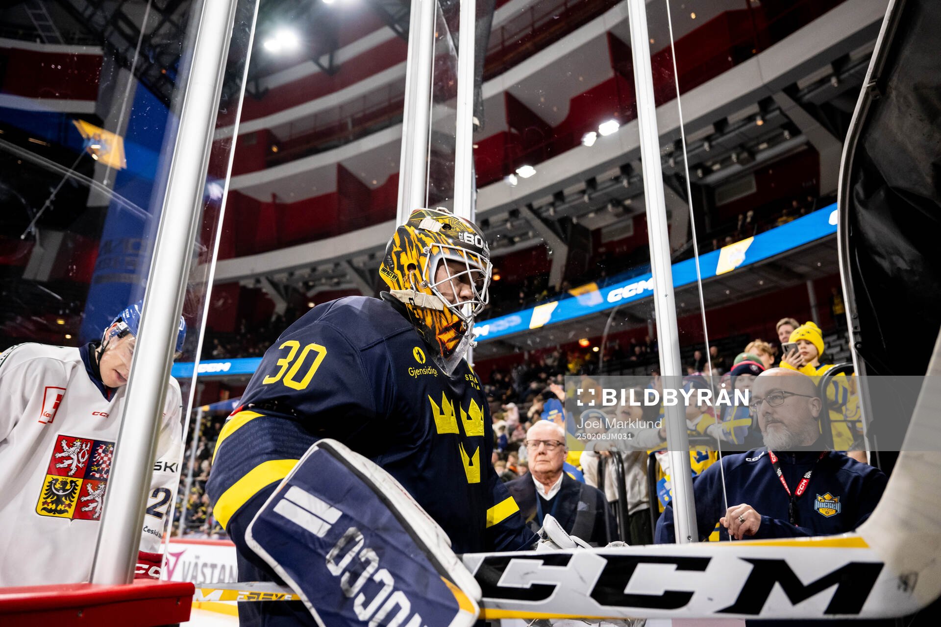 Goaltender Linus Söderström of Sweden