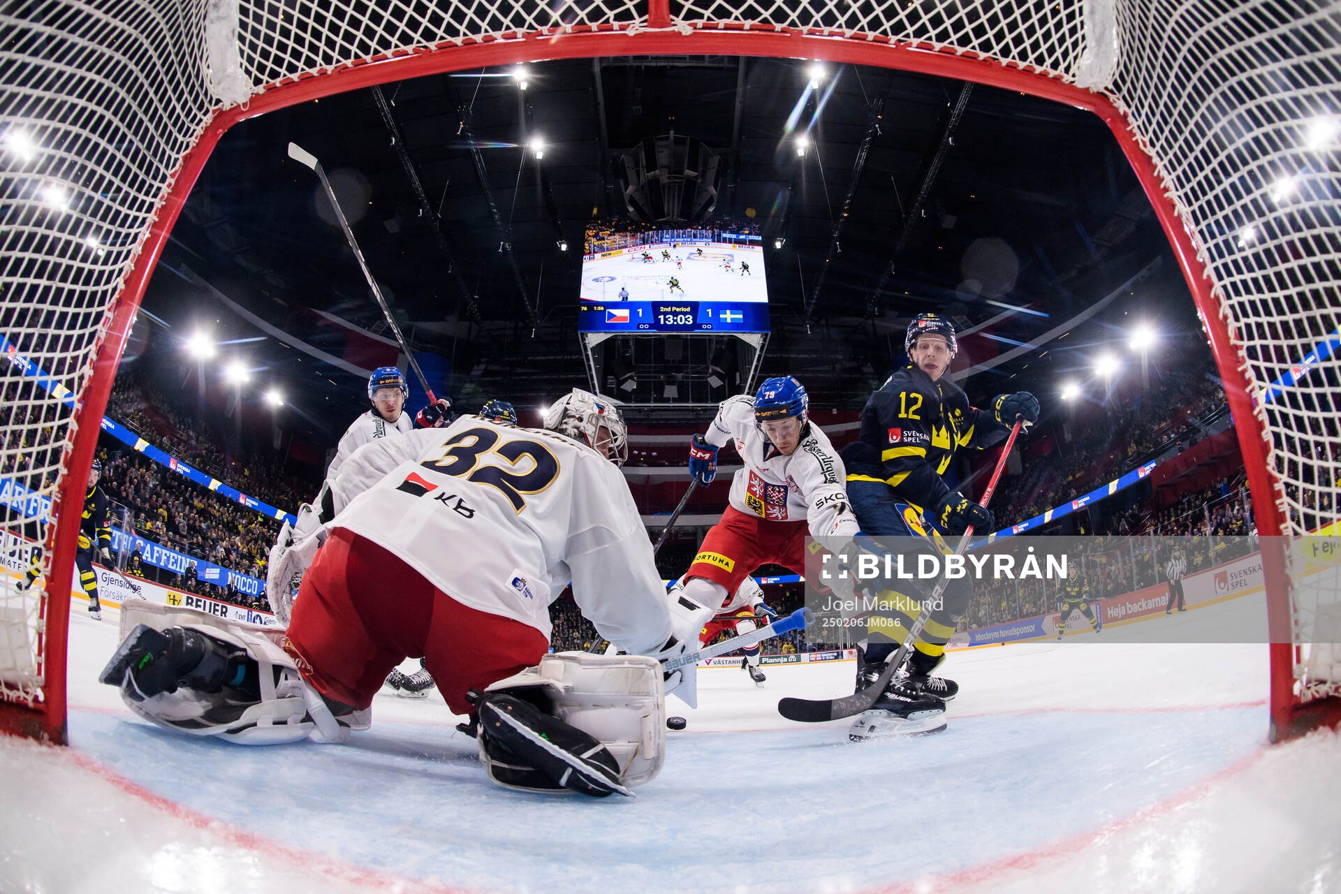 Goaltender Josef Korenar and Jakub Galvas of Czech Republic