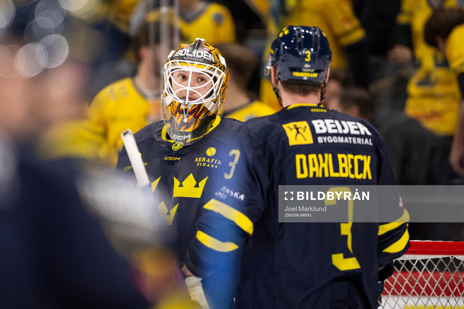 Goaltender Linus Söderström of Sweden