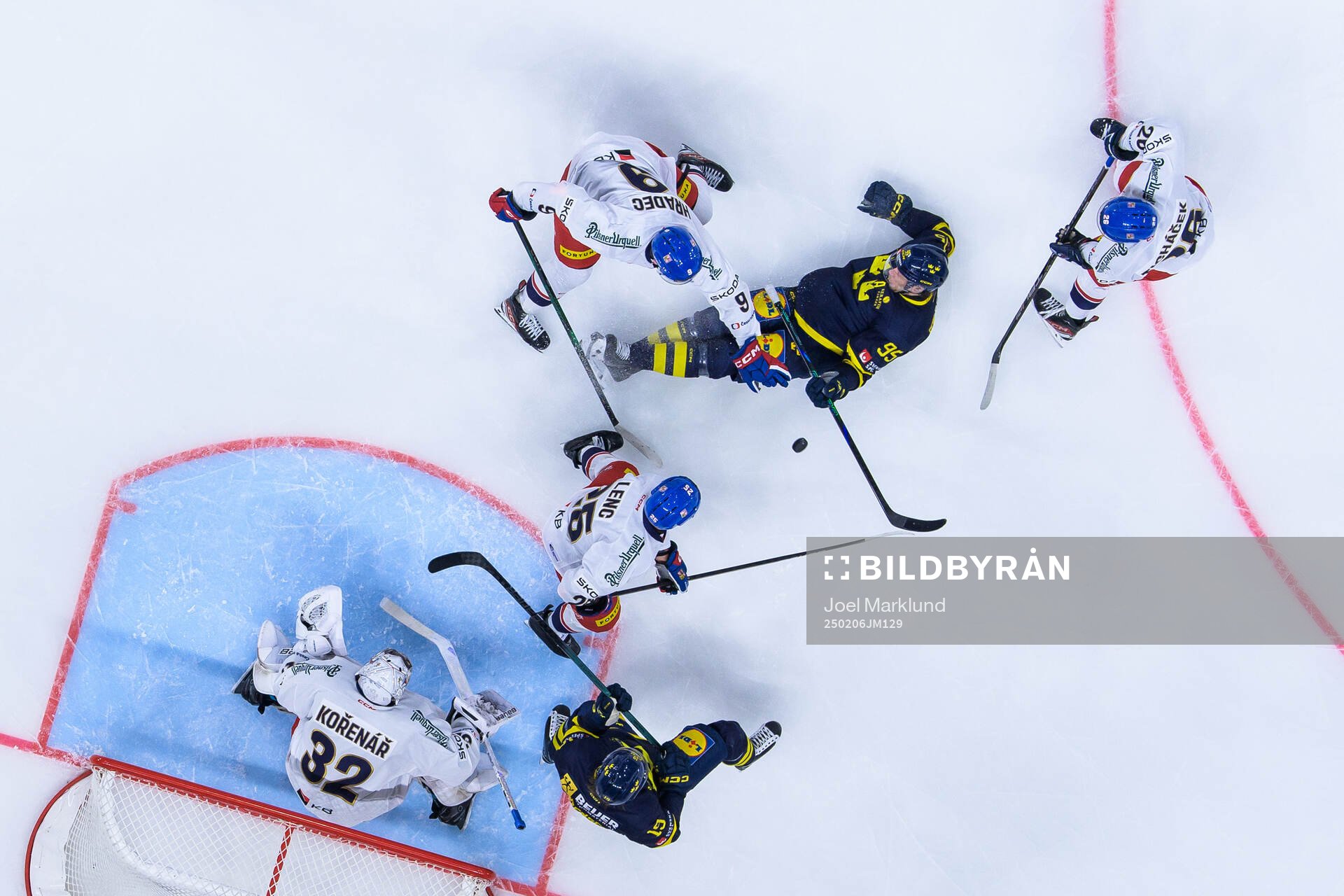 Goaltender Josef Korenar, Radan Lenc, Vojtech Hradec and