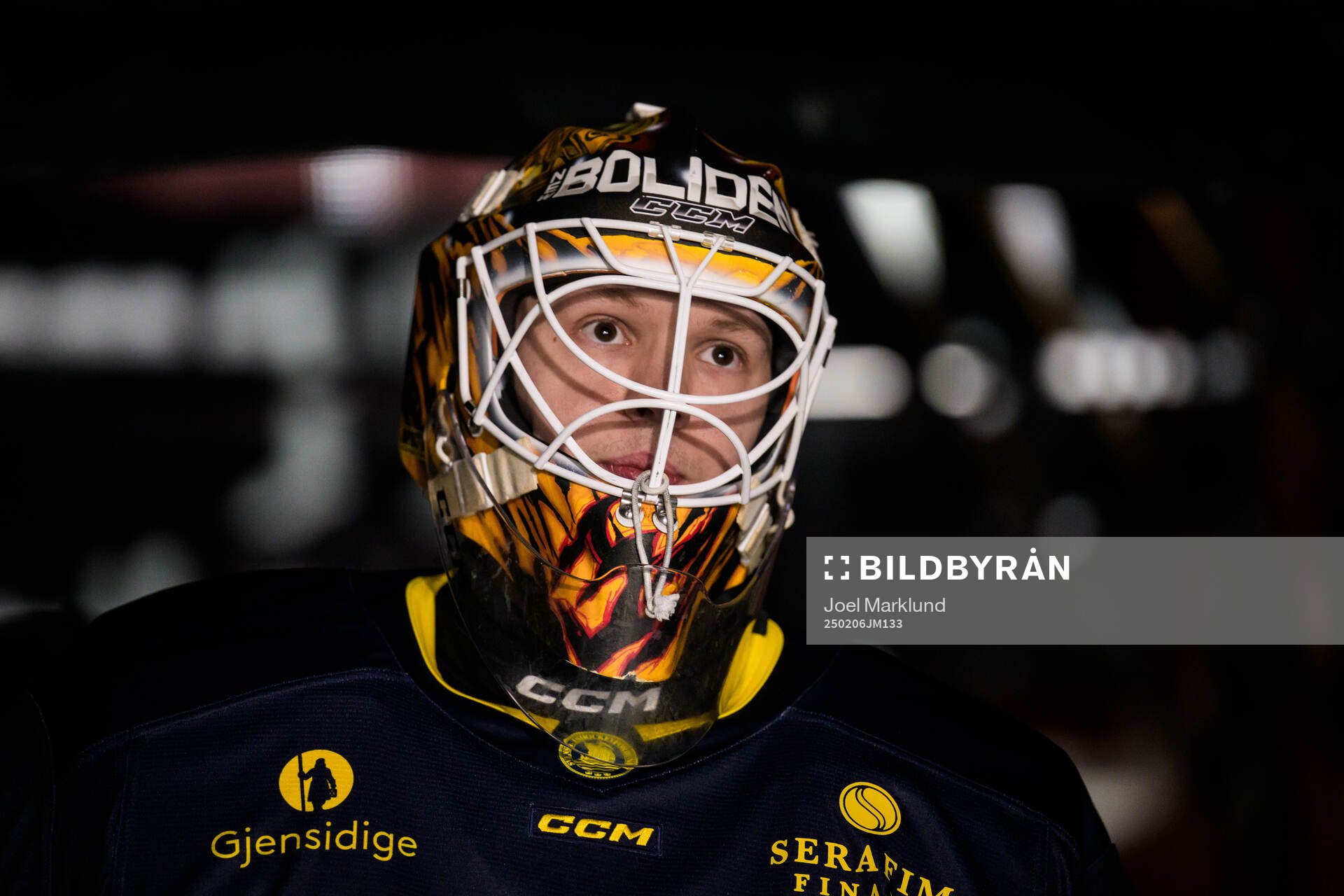 Goaltender Linus Söderström of Sweden