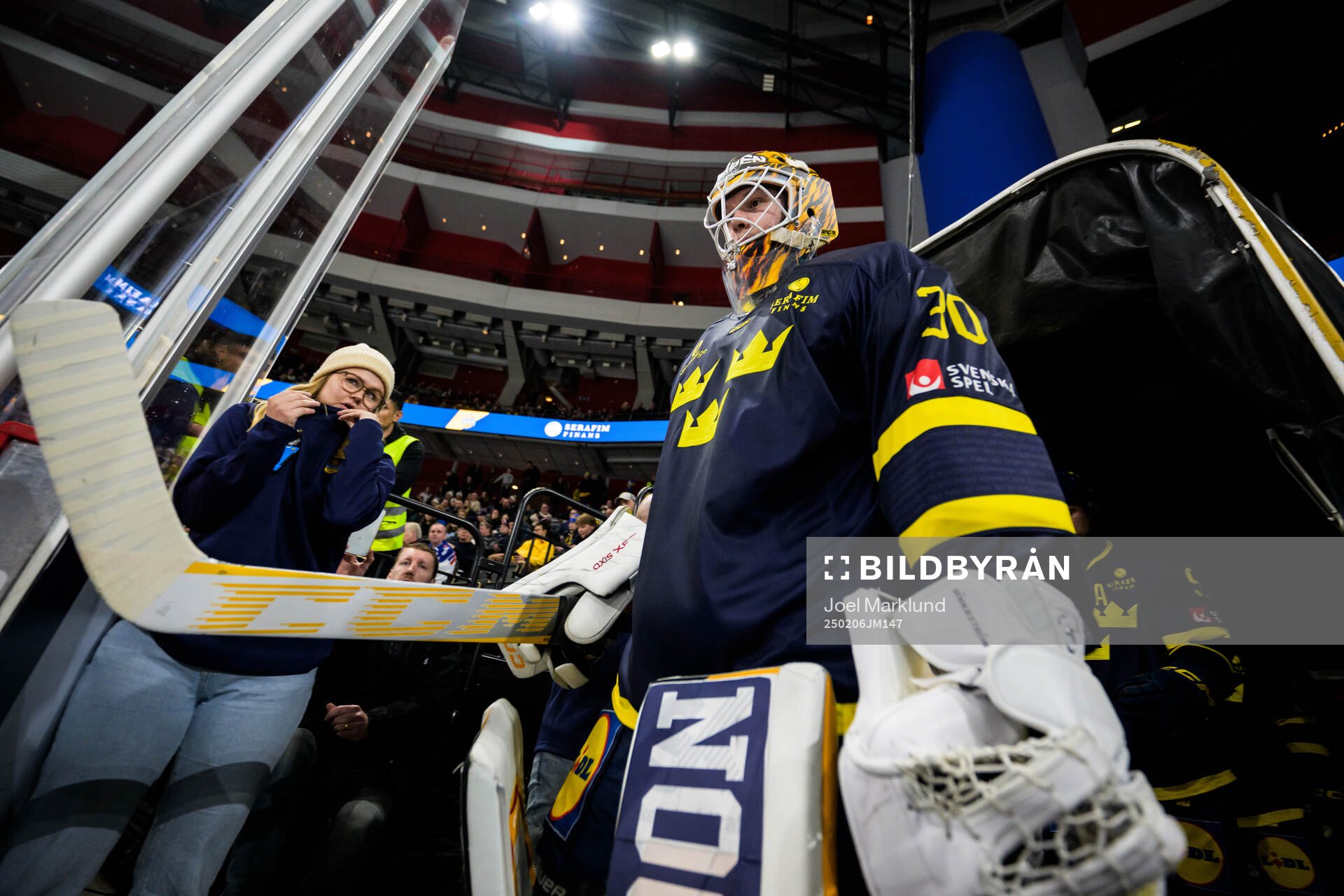 Goaltender Linus Söderström of Sweden
