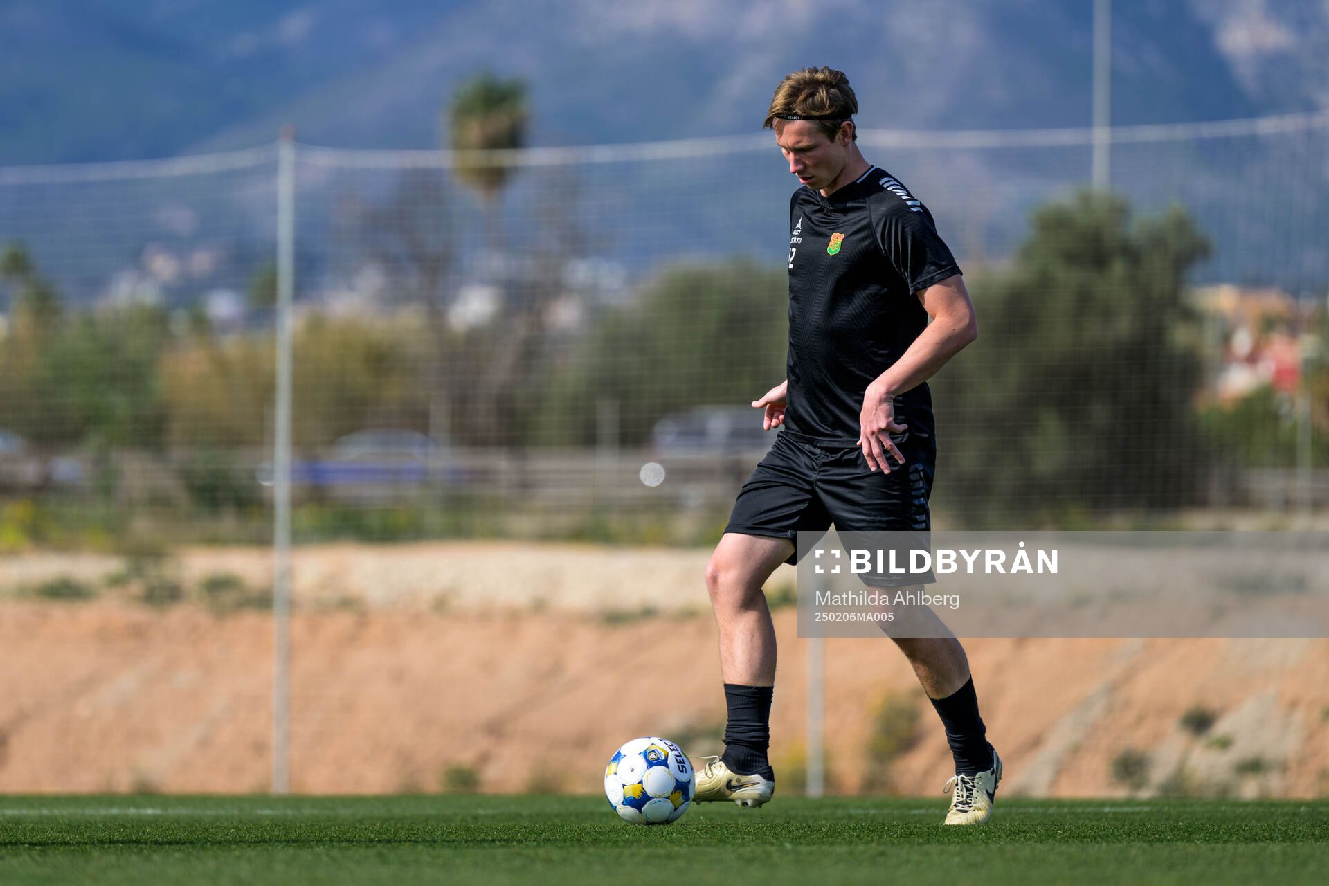 Robin Frej of GAIS ahead of the friendly football match between GAIS and B.93 on February 6, 2025 in Albir. 