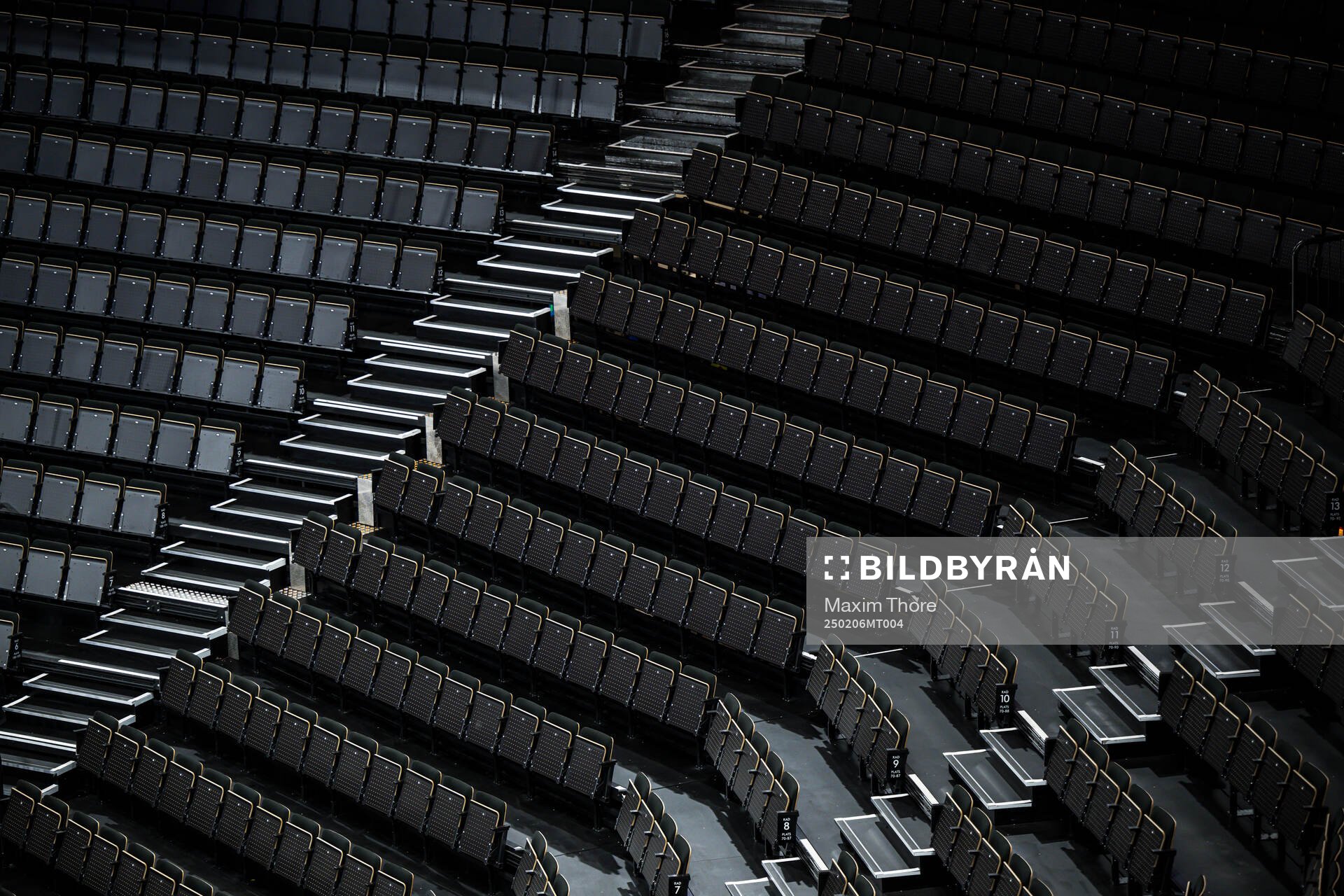 Empty seat rows at Avicii Arena