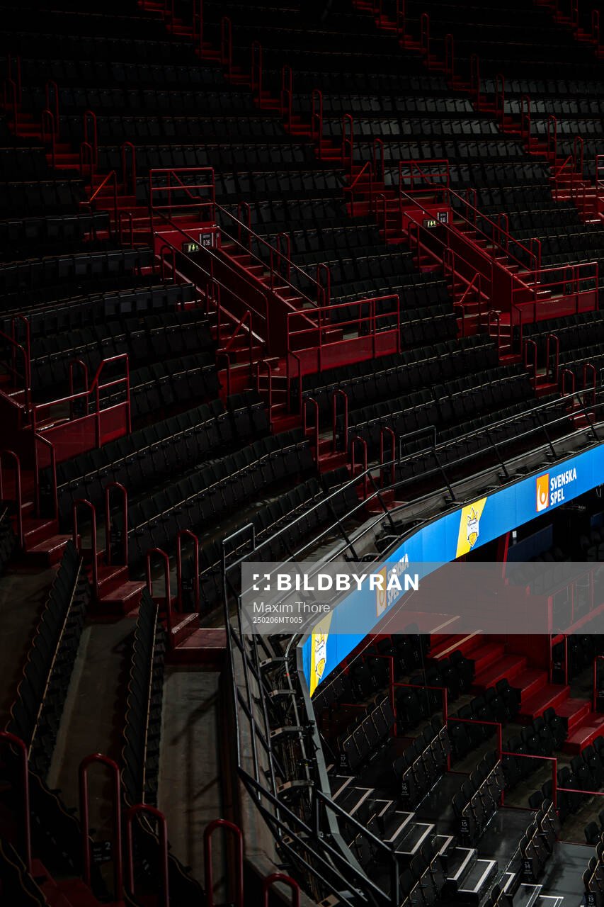 Empty seat rows at Avicii Arena