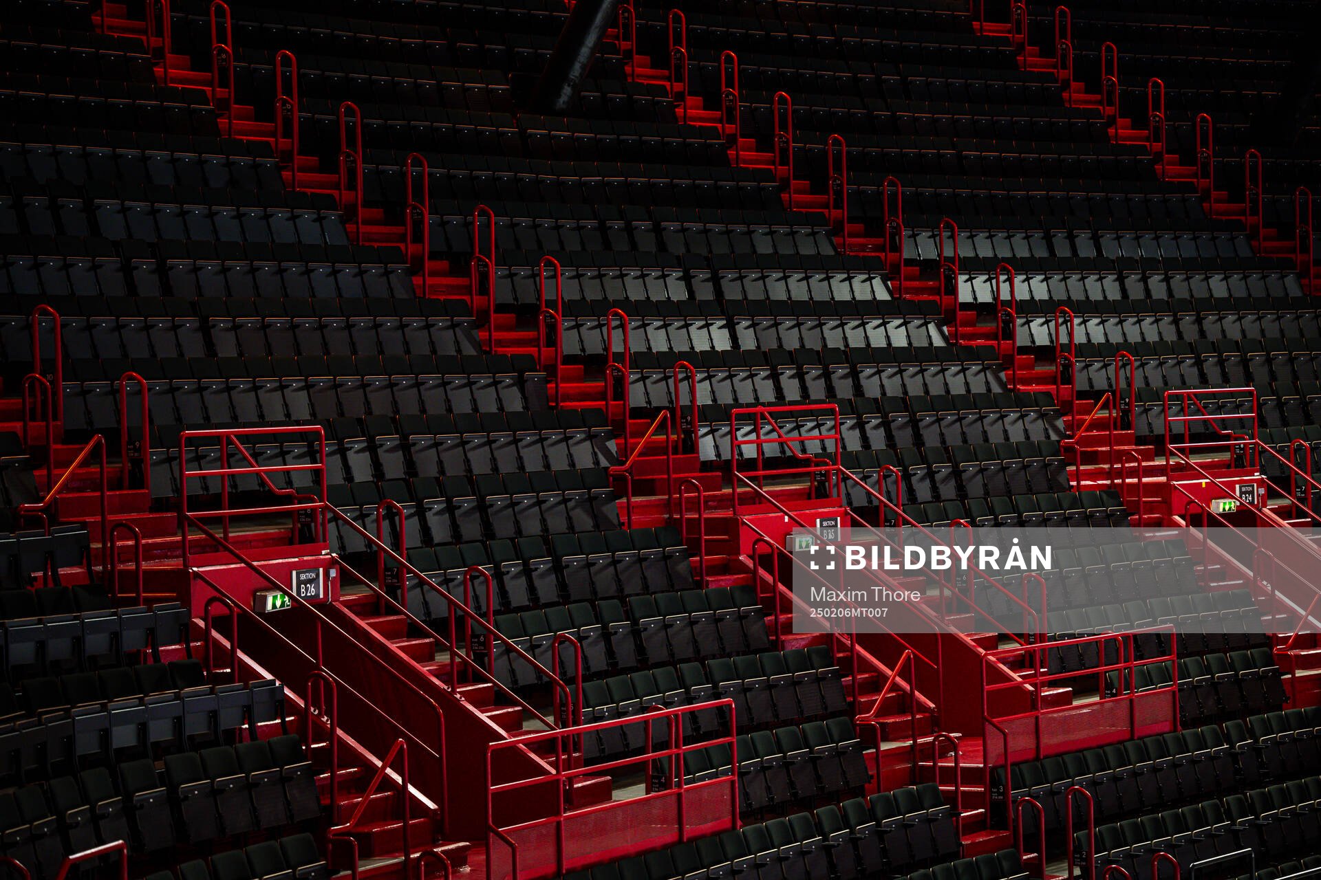 Empty seat rows at Avicii Arena