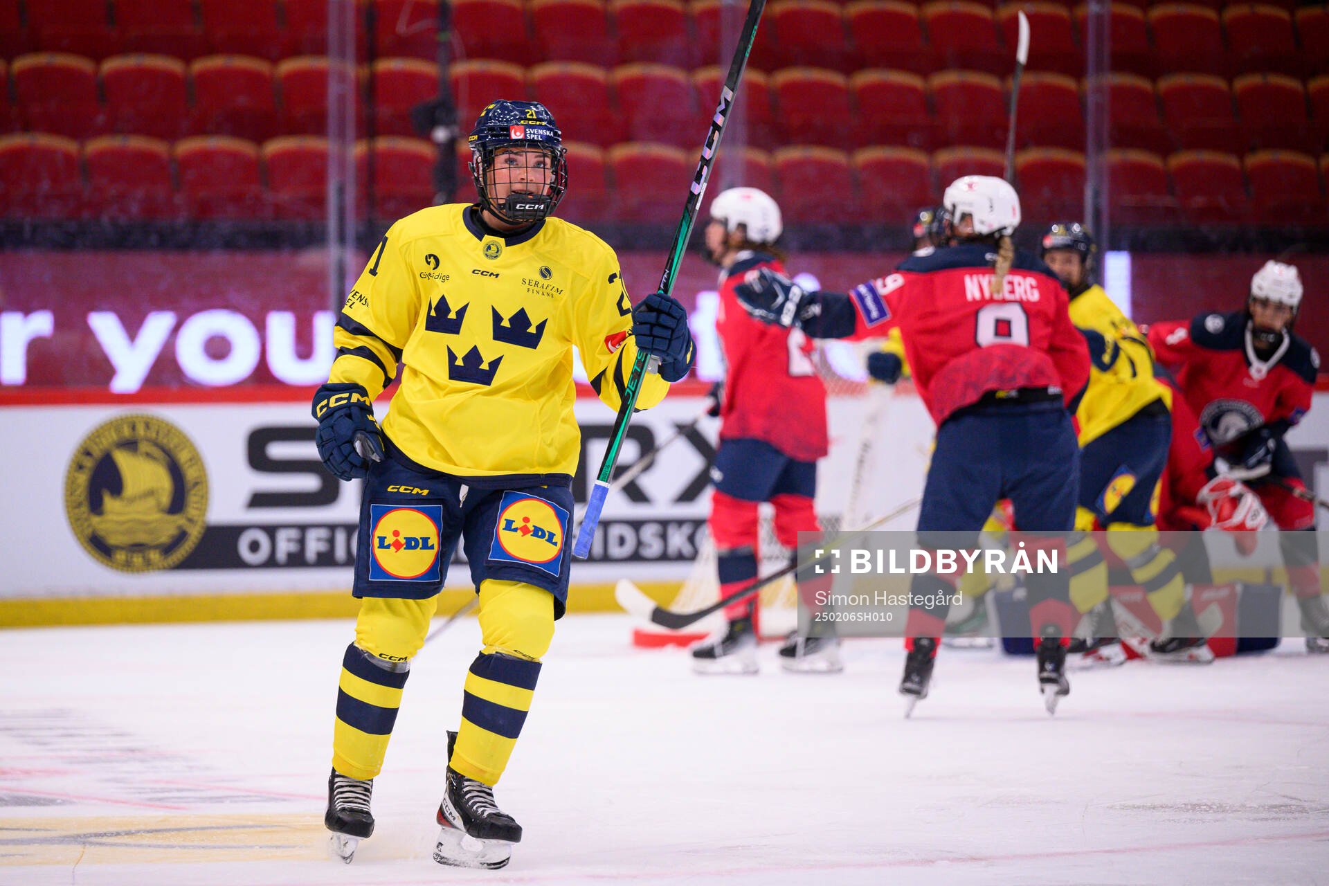 Lova Blom of Sweden celebrates