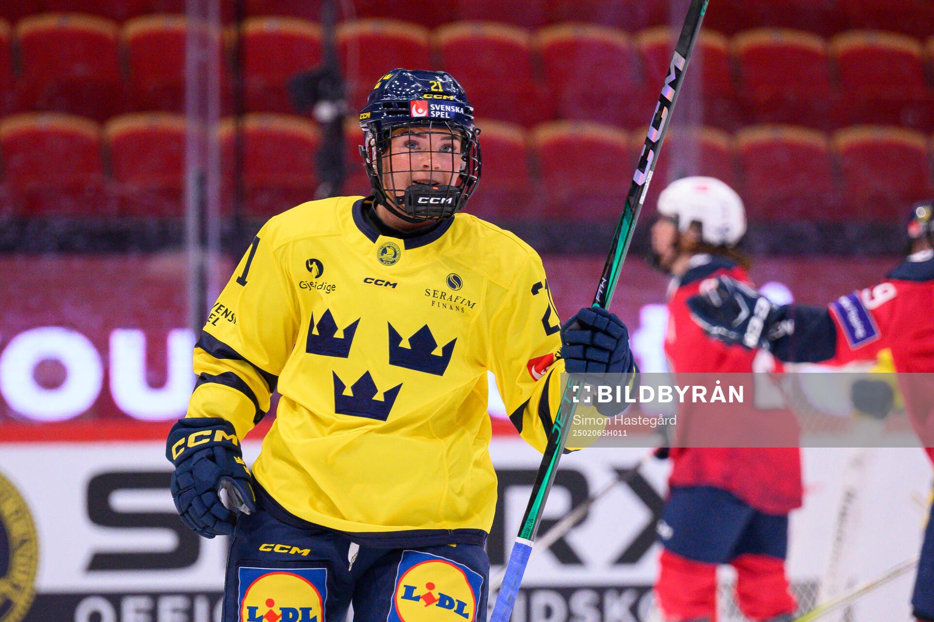 Lova Blom of Sweden celebrates