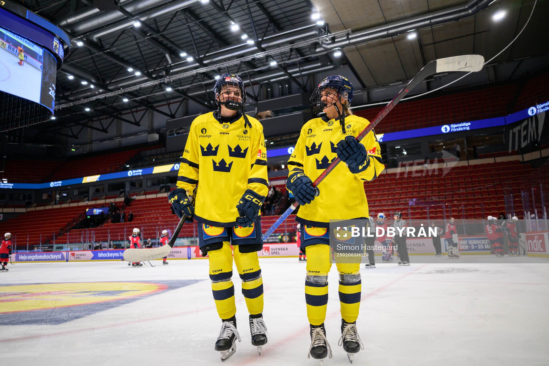 Josefin Bouveng and Sofie Lundin of Sweden celebrate
