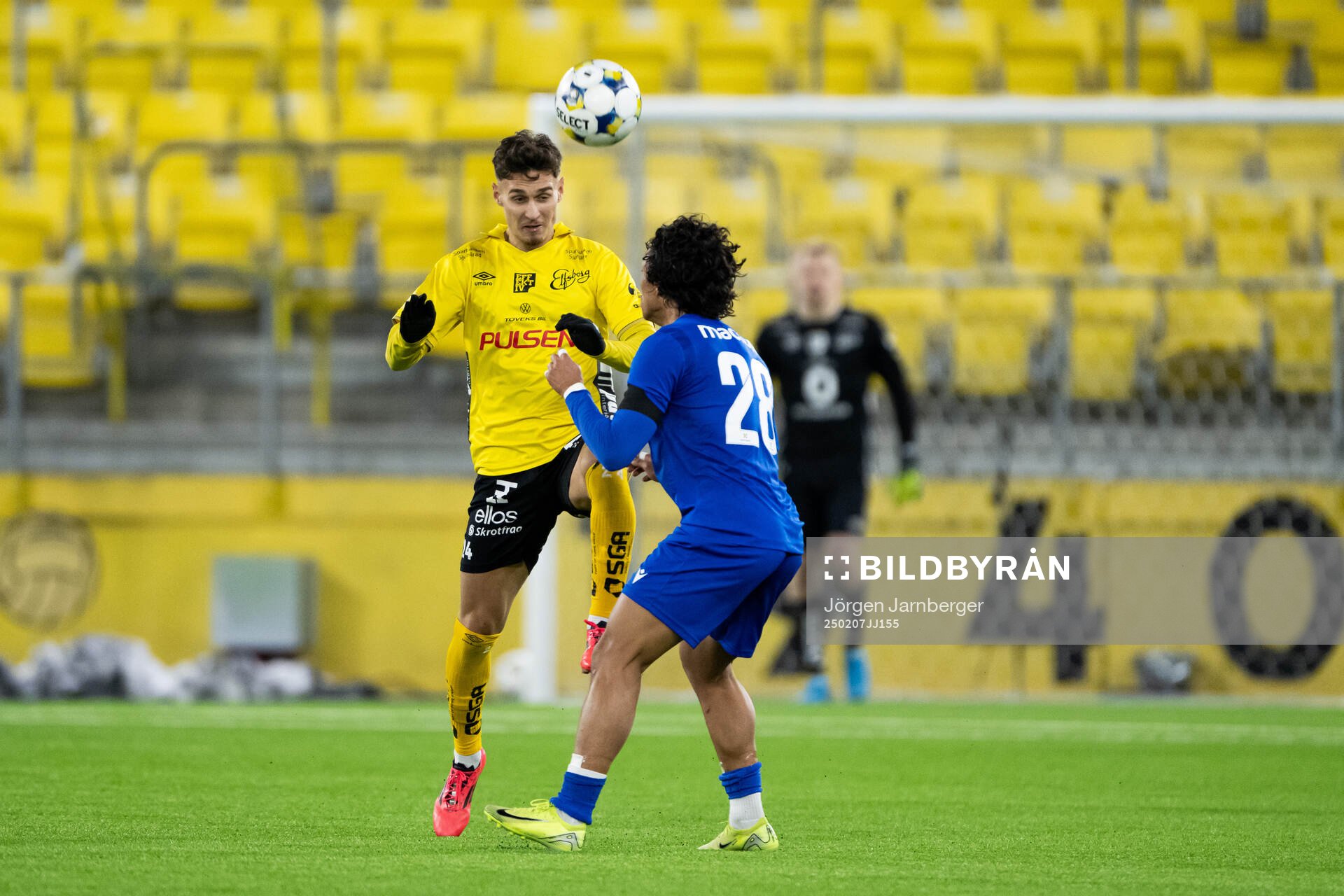 Elfsborgs Camil Jebara under träningsmatchen i fotboll mellan Elfsborg och Sandefjord den 7 februari 2025 i Borås. 