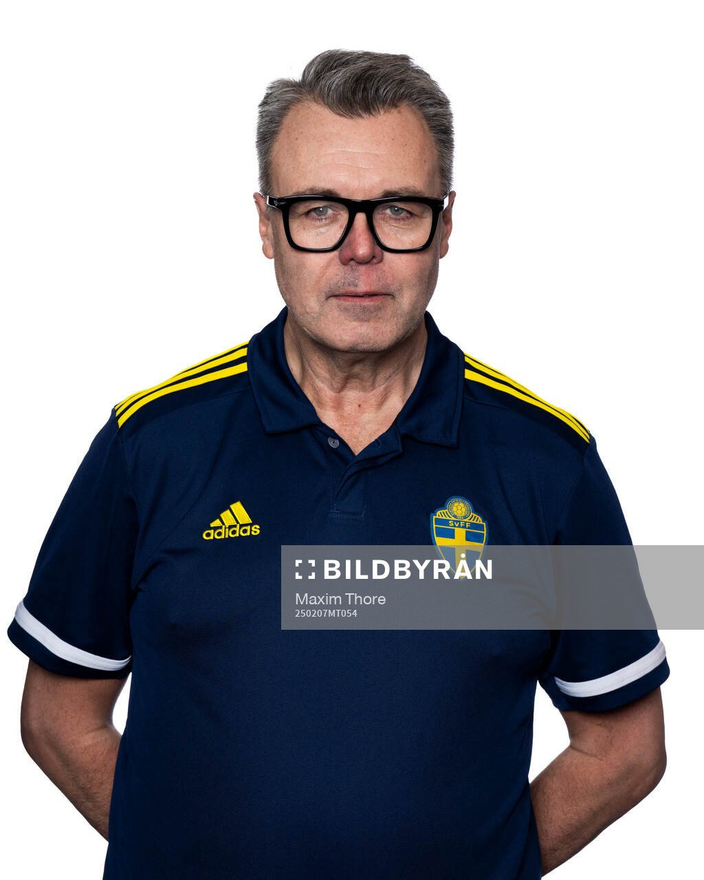 Martin Ingvarsson poserar för ett porträtt under en fotografering med Svenska Fotbollförbundet den 7 februari 2025 i Stockholm. 
