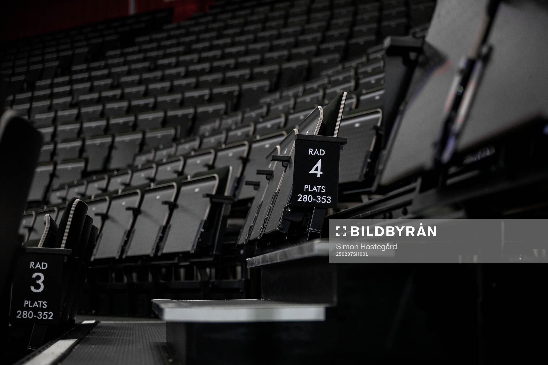 Empty seat rows at Avicii Arena