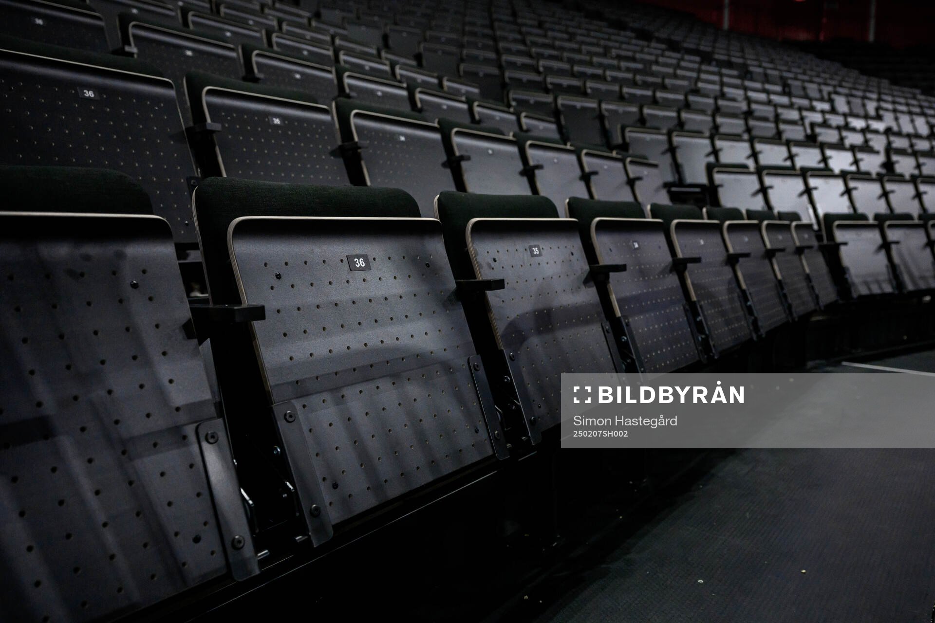 Empty seat rows at Avicii Arena