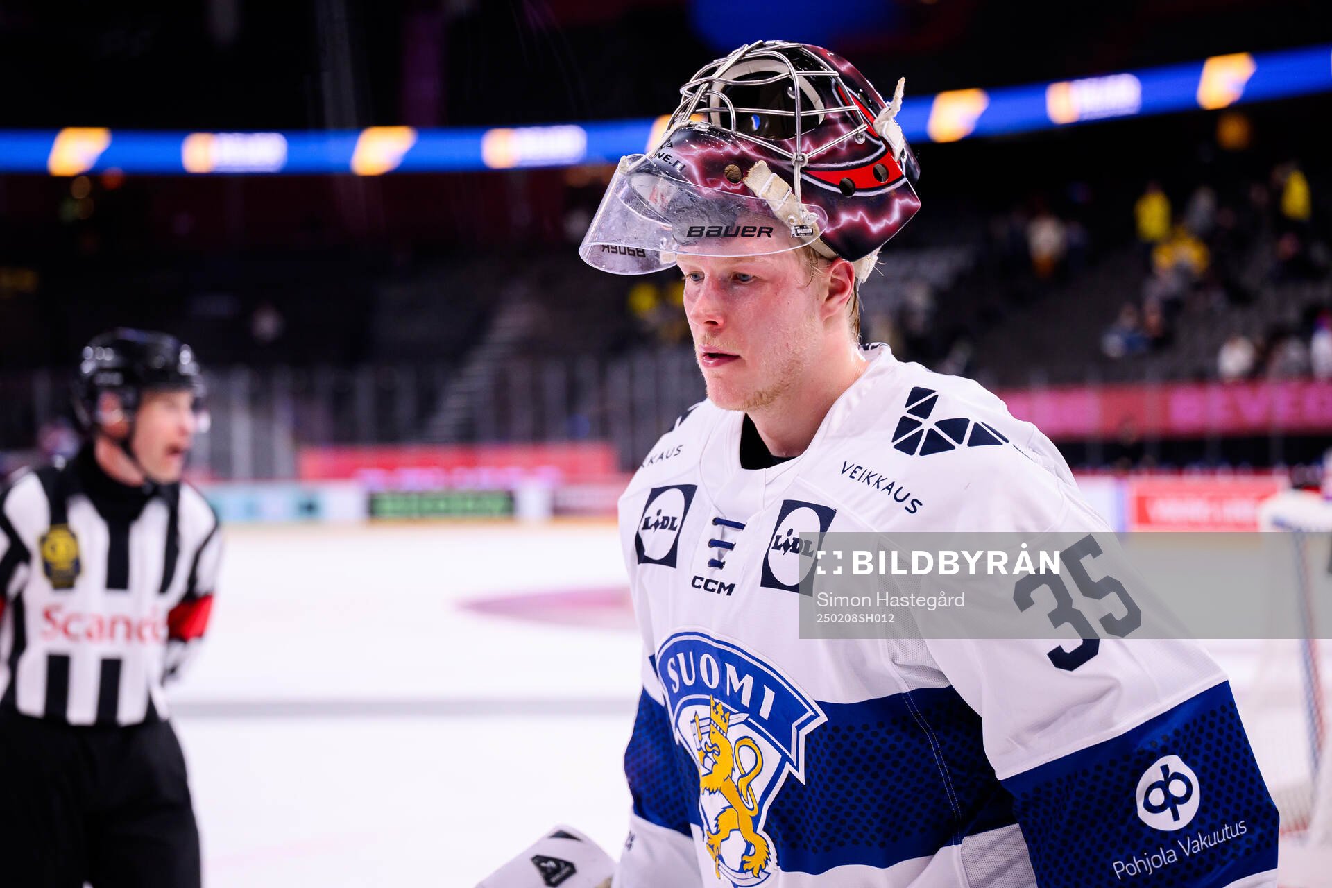Goalkeeper Oskari Salminen of Finland