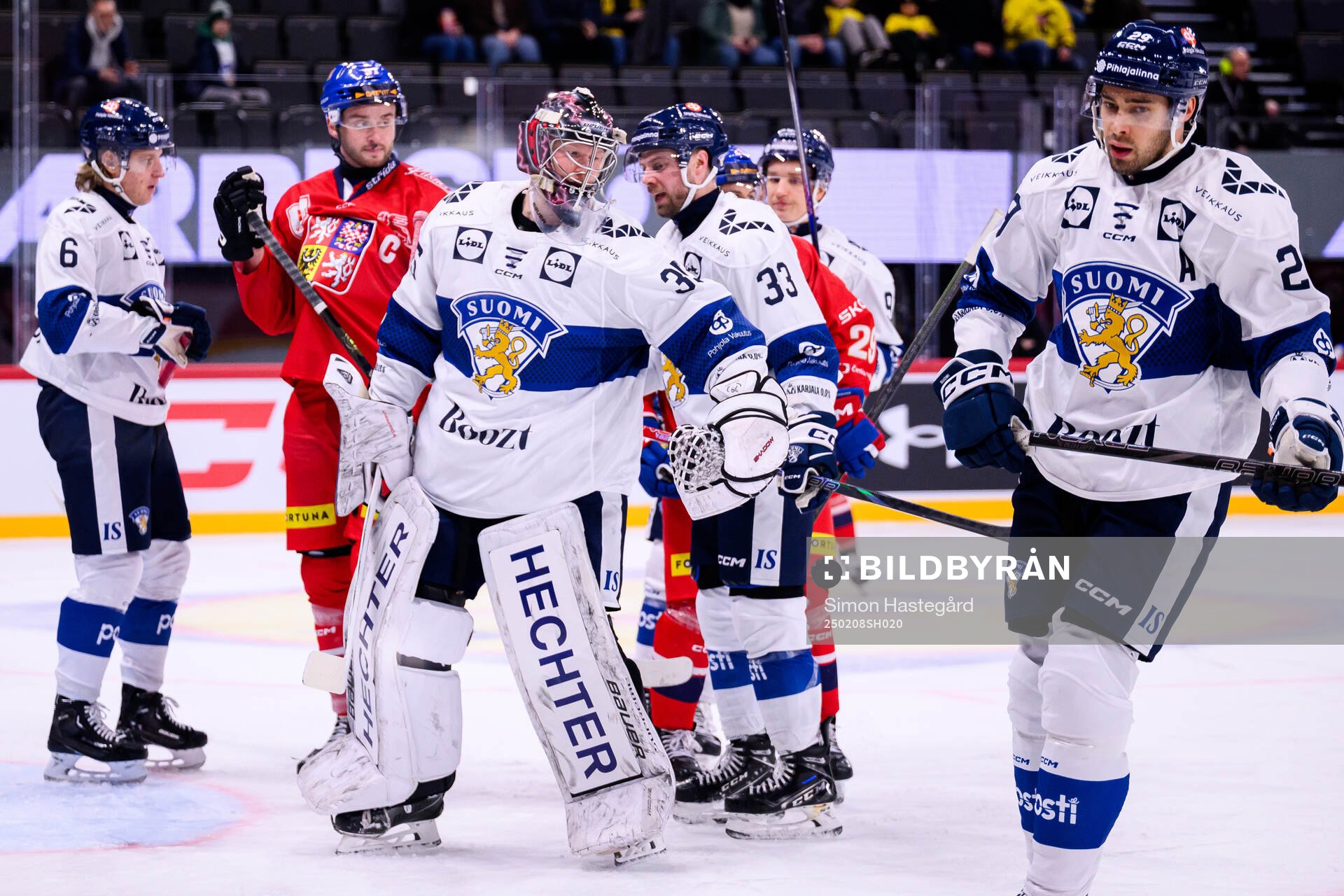 Goalkeeper Oskari Salminen of Finland