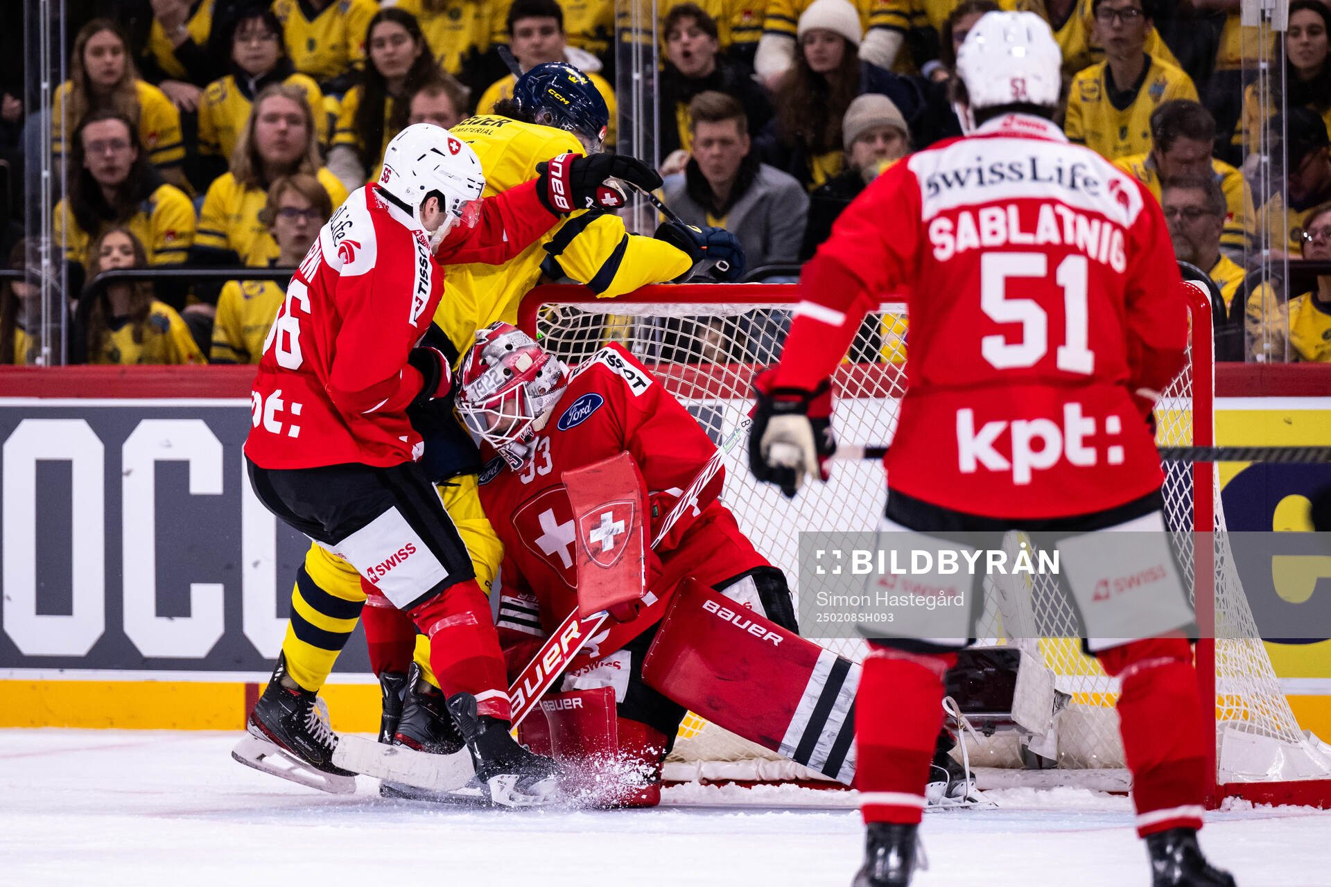 Goaltender Kevin Pasche of Switzerland