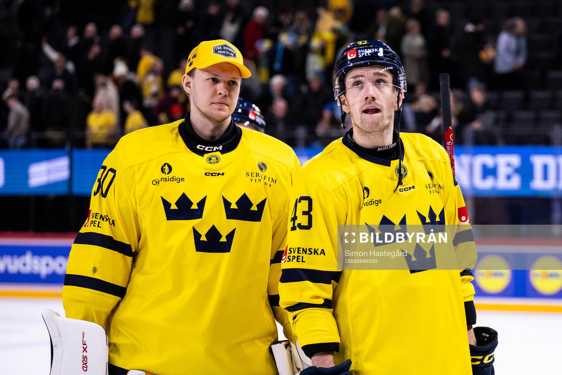 Filip Berglund of Sweden looks dejected