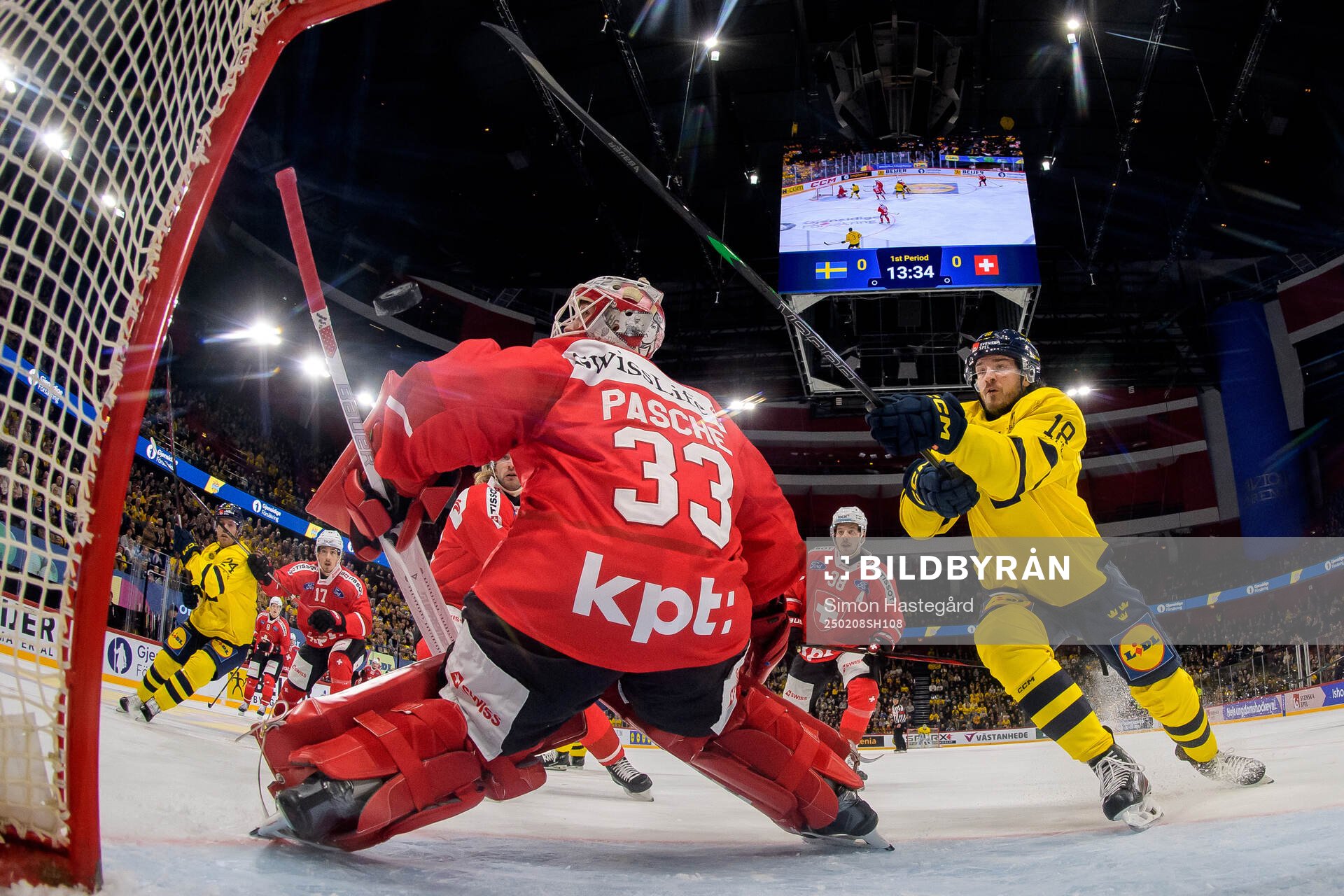 Filip Berglund of Sweden, not pictured, scores the 1-0 goal