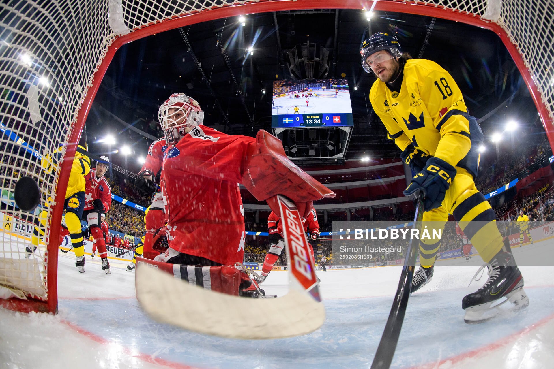 Filip Berglund of Sweden, not pictured, scores the 1-0 goal