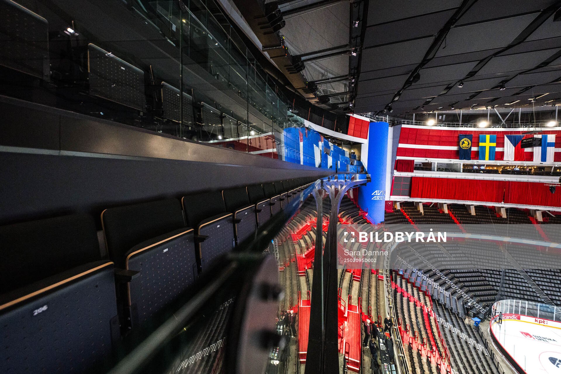 General interior view of Avicii Arena from the top seat rows