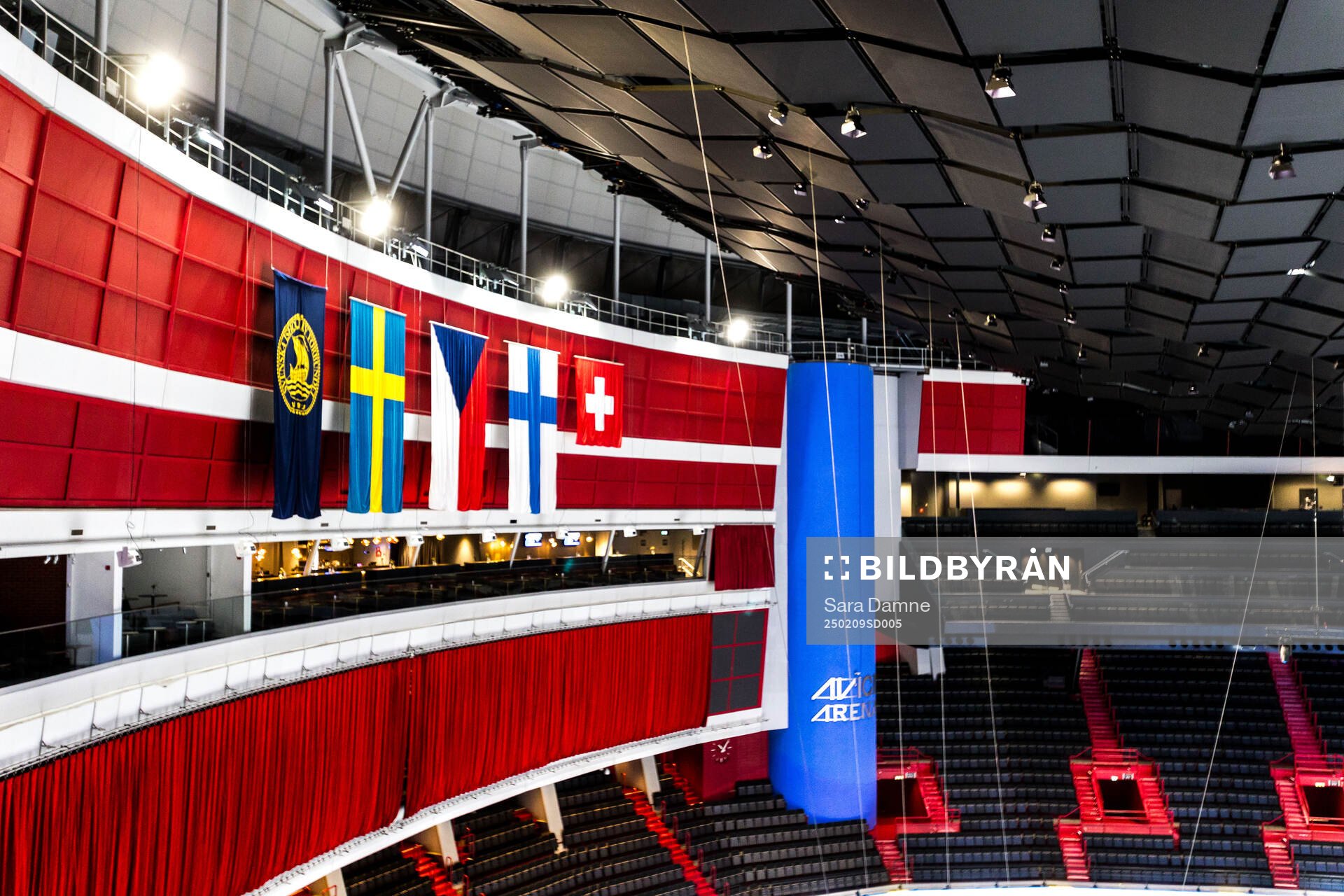 General interior view of Avicii Arena from the top seat rows