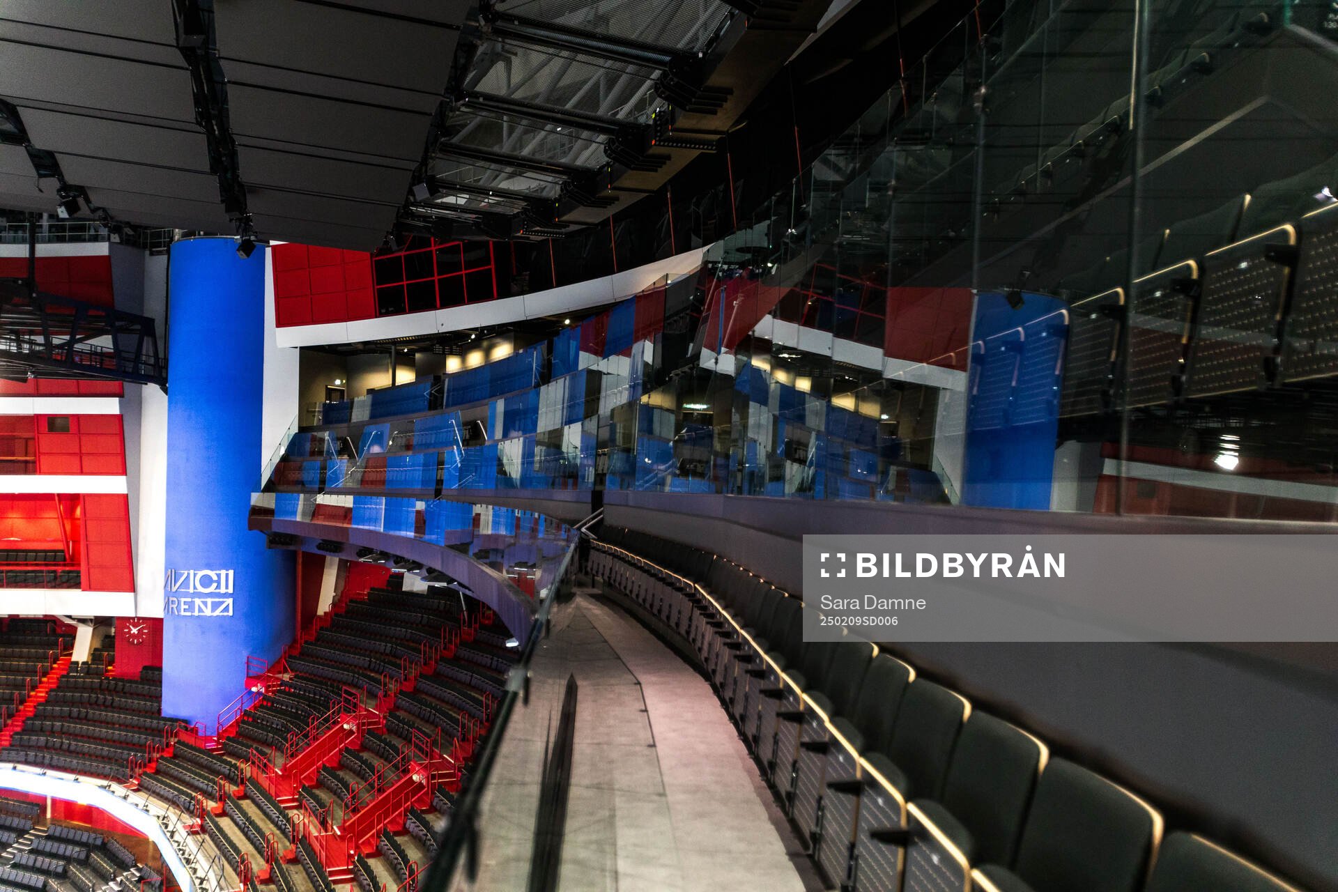General interior view of Avicii Arena from the top seat rows