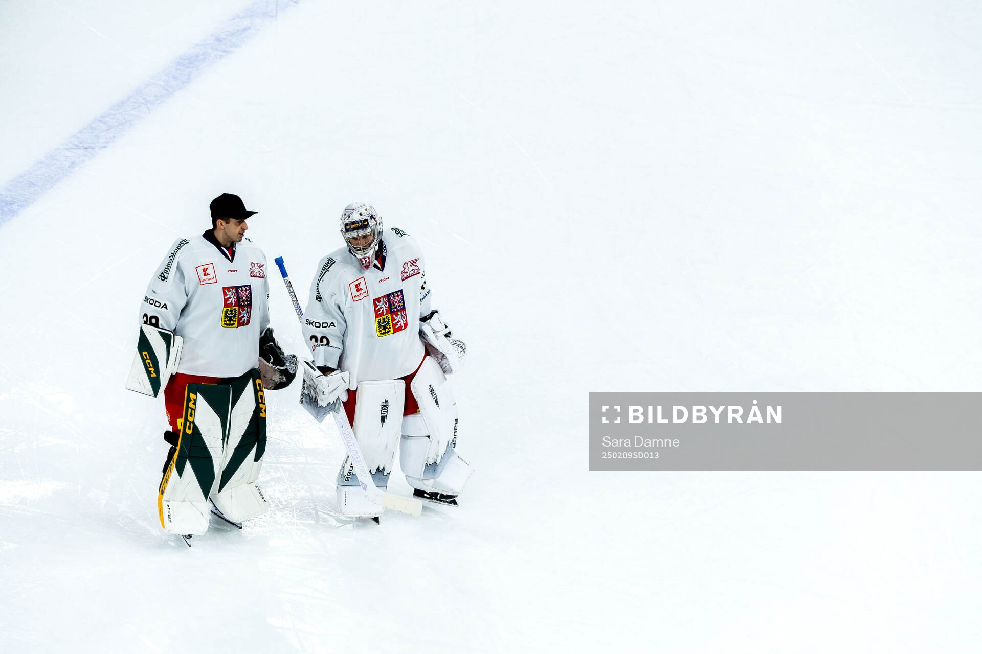 Goaltender Dominik Pavlat and goaltender Josef Korenar of