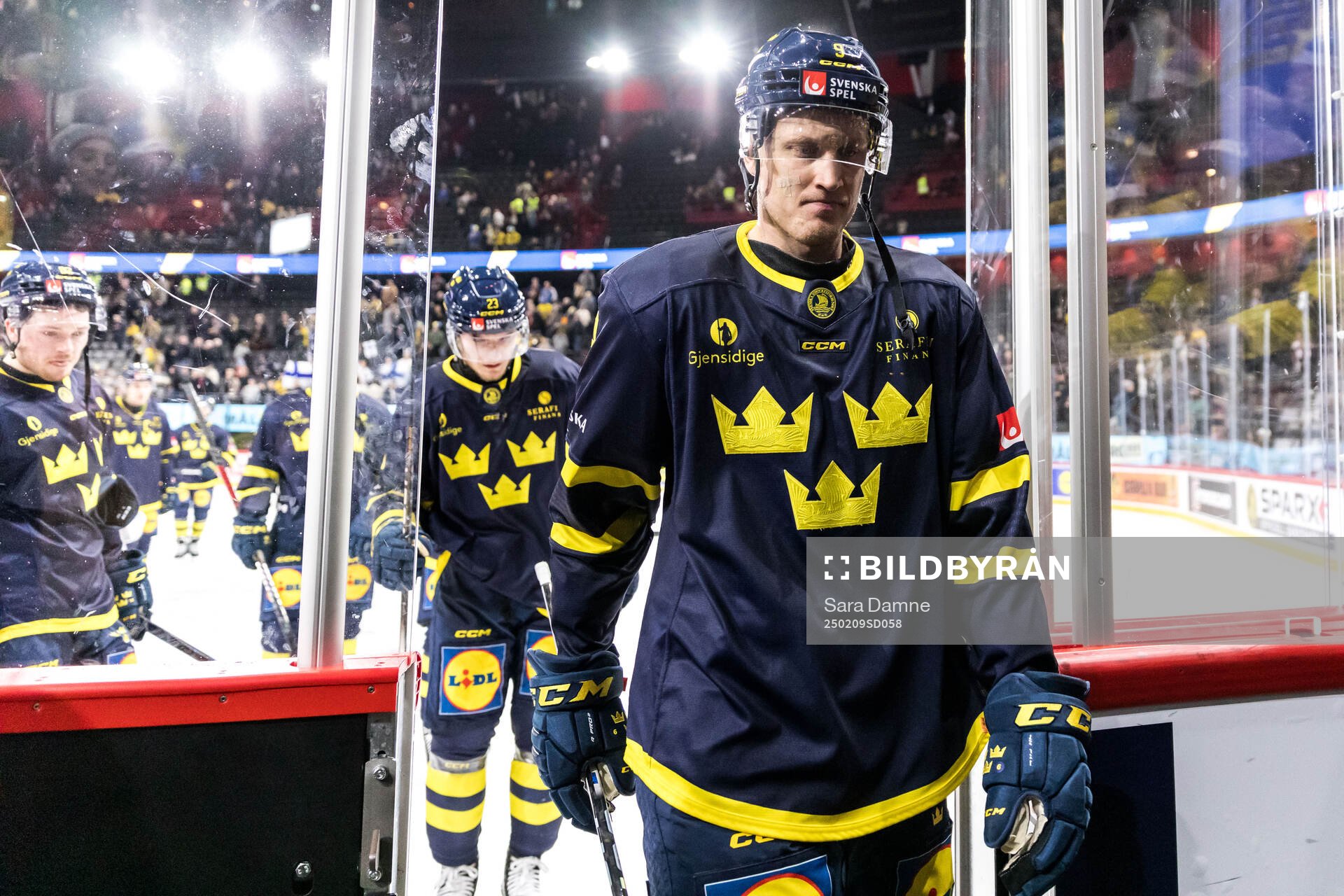 Gabriel Carlsson of Sweden looks dejected