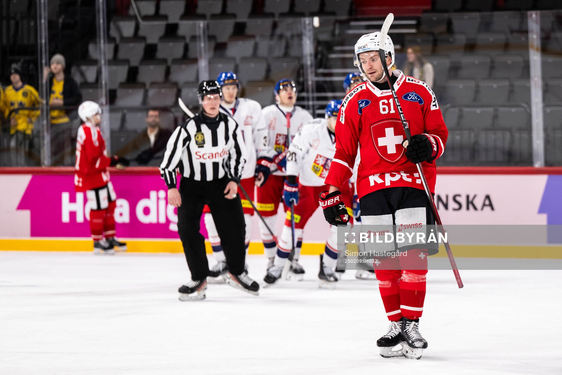 Dario Rohrbach of Switzerland looks dejected