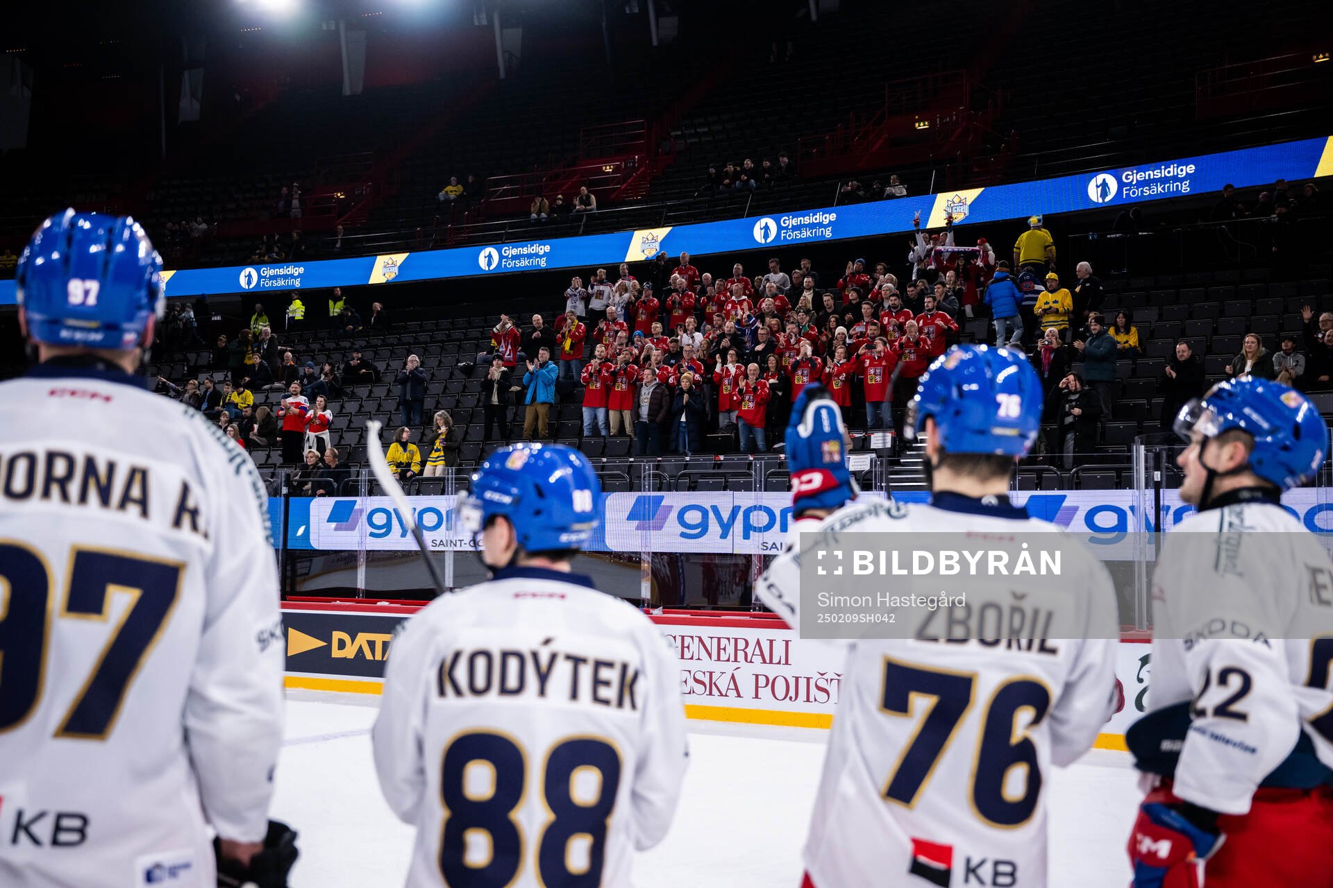 Fans and players of of Czech Republic celebrate