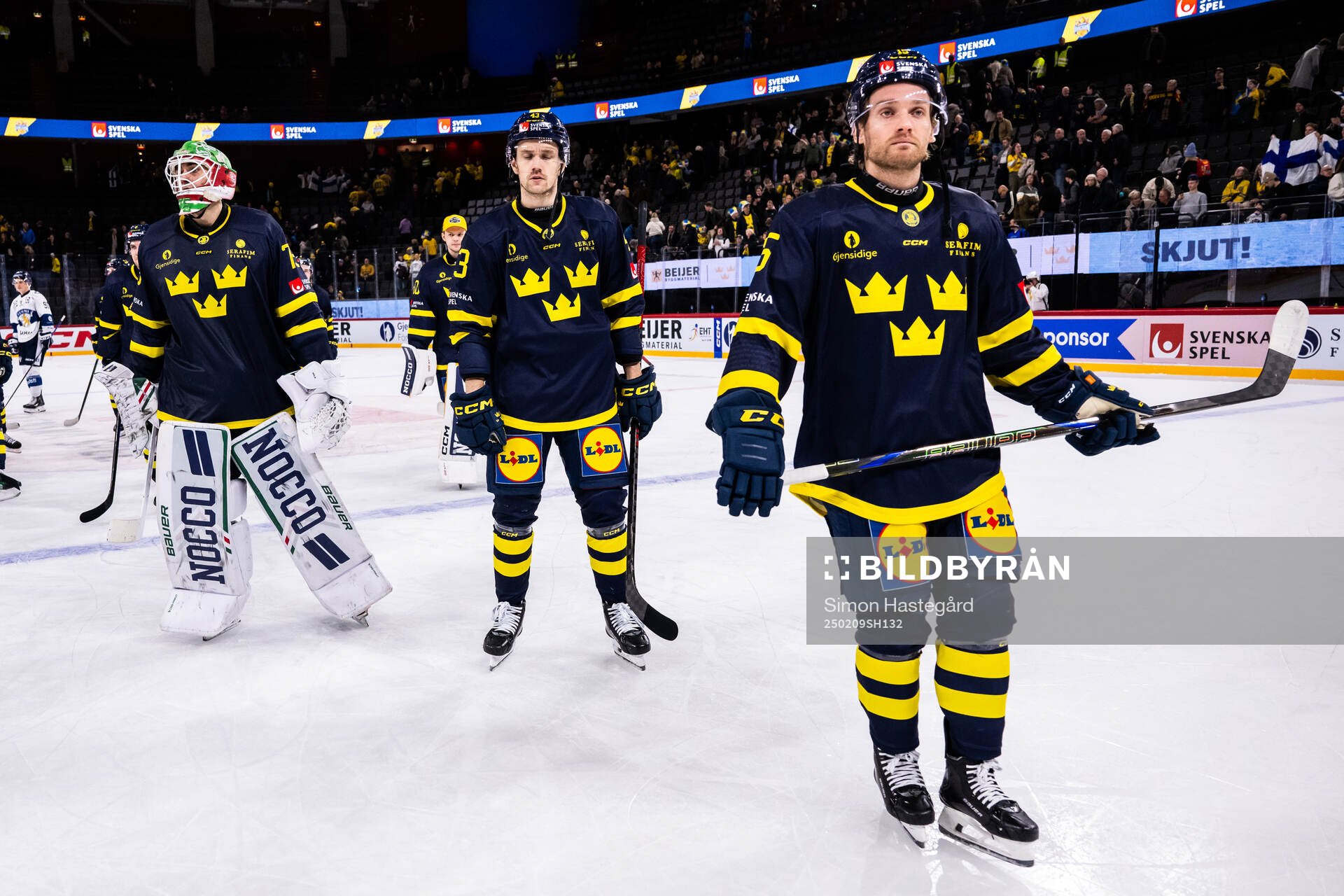 goalkeeper Arvid Holm, Filip Berglund and Simon Ryfors of