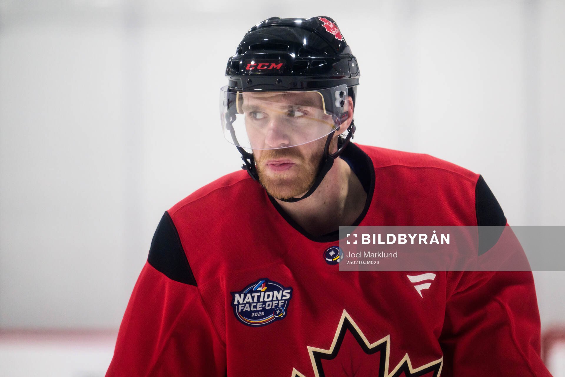 Connor McDavid of Canada at a practice session
