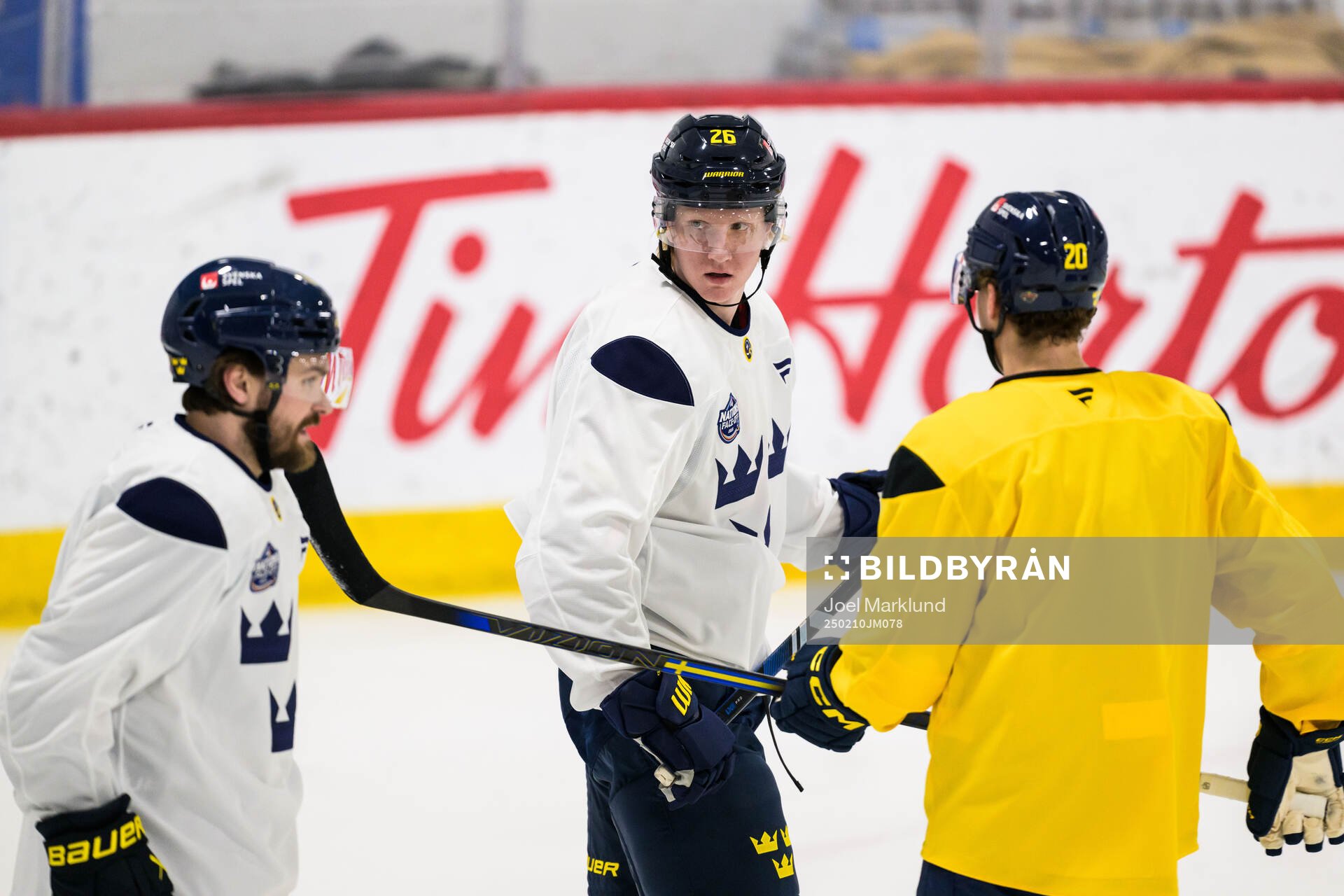 Rasmus Dahlin of Sweden at a practice session