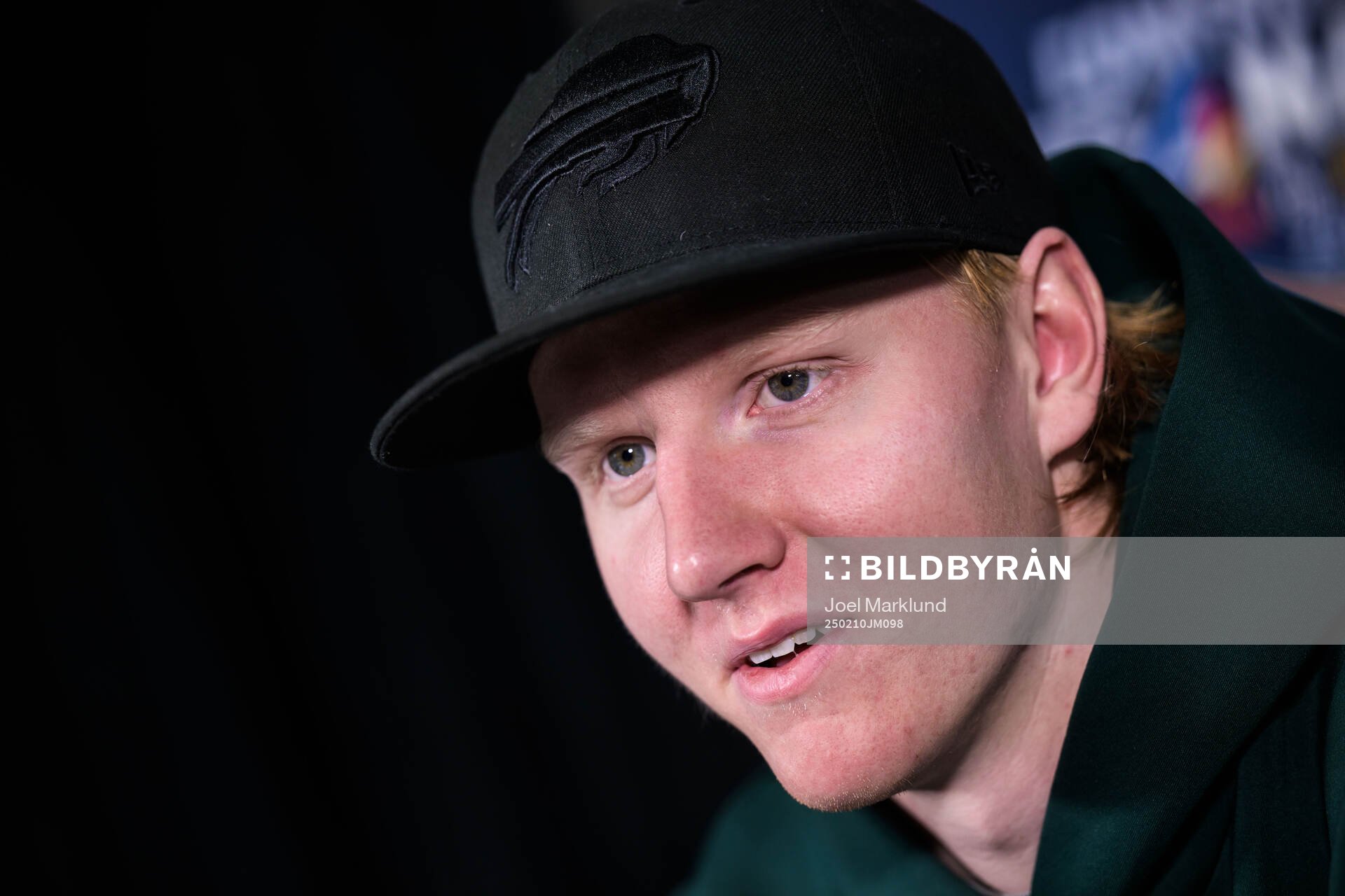 Rasmus Dahlin of Sweden being interviewed by media